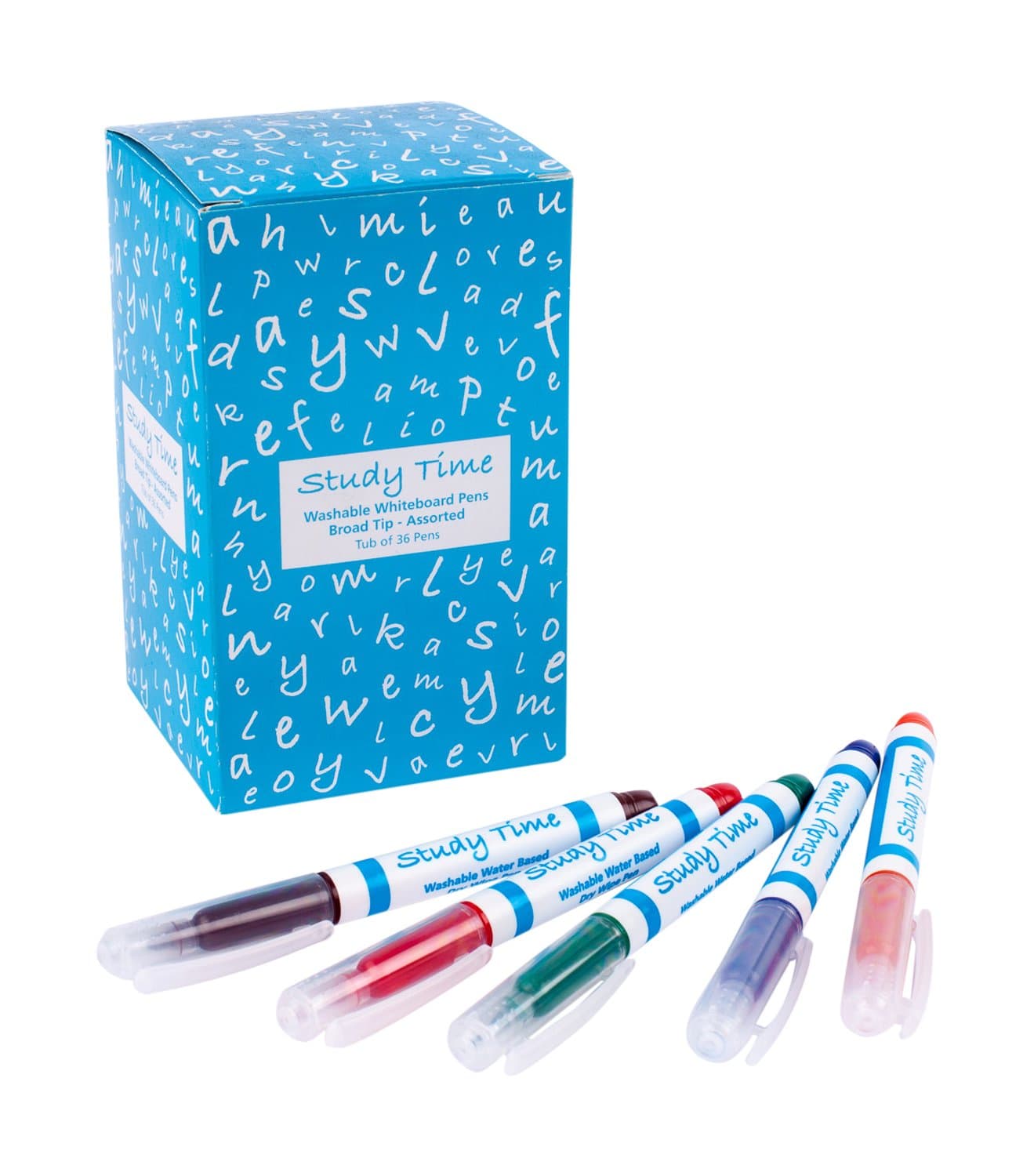 Study Time Washable Whiteboard Markers - Assorted (Pack of 36)