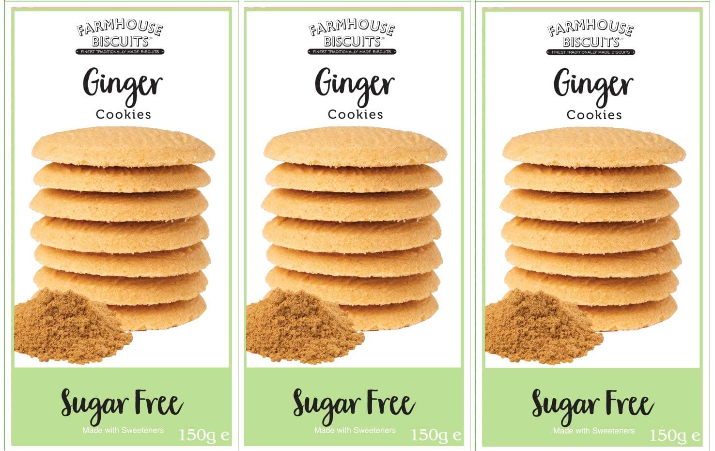 Biscuits - Sugar Free Ginger Cookies 150g (3 Pack)
