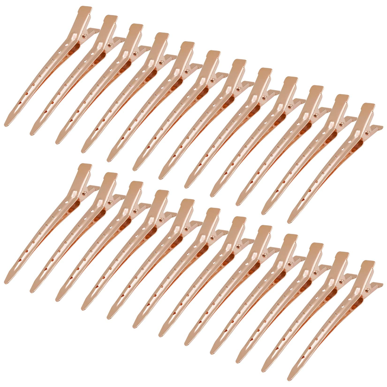 24 Packs Duck Bill Clips 3.35 Inch Rose Gold