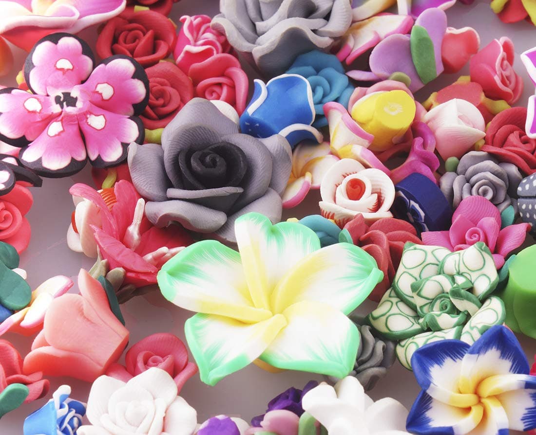 ALLinONEMixed Size and Style Fimo Polymer Clay Flower for DIY Craft CLAY FLOWER