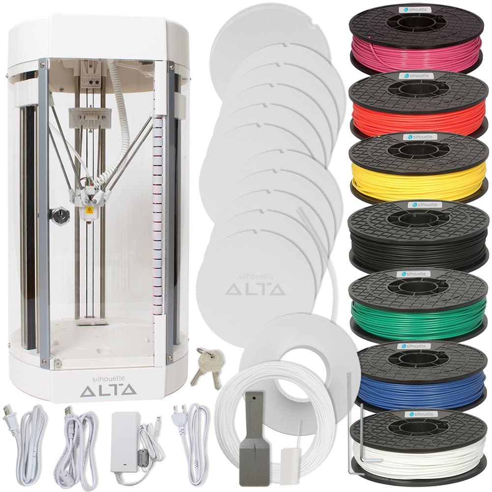 Silhouette Alta 3D Printer Bundle with All Color Filament Pack