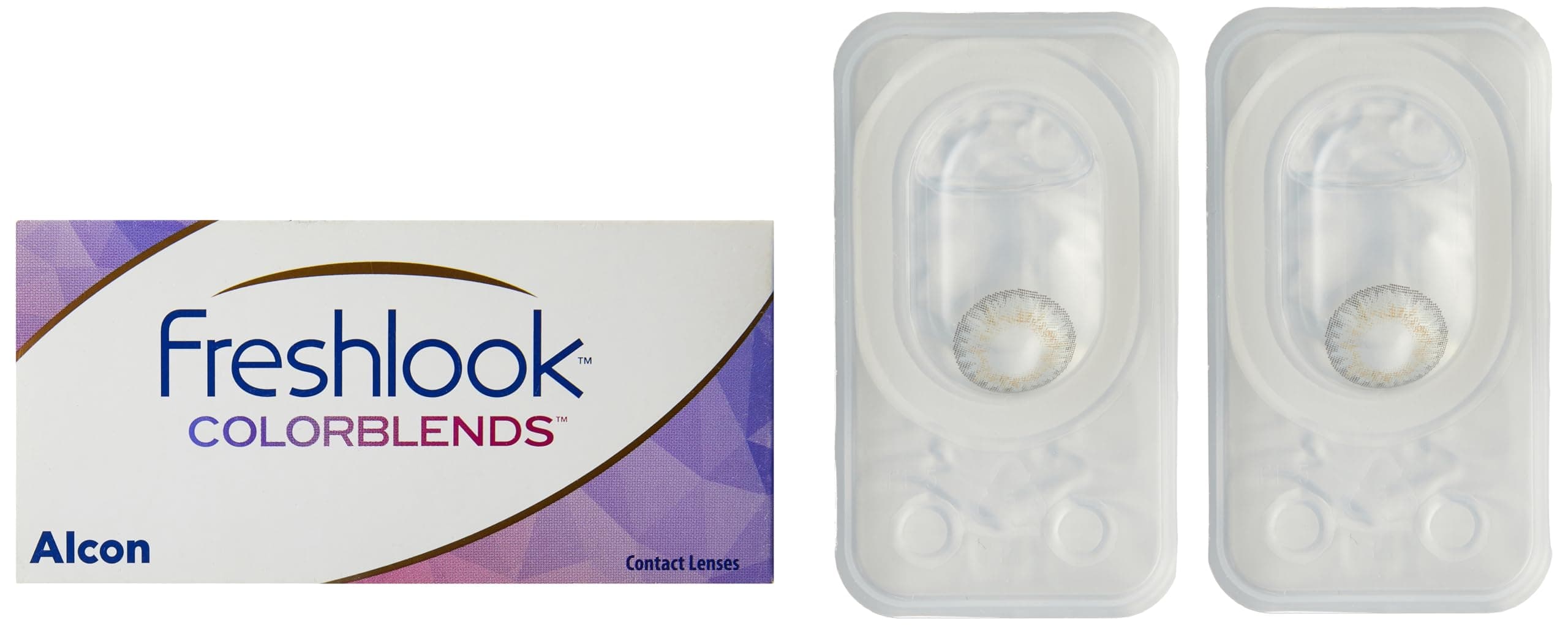 Freshlook Colorblends Contact Lens with Lens Case & Solution - 2 Pieces (-6,Gray)