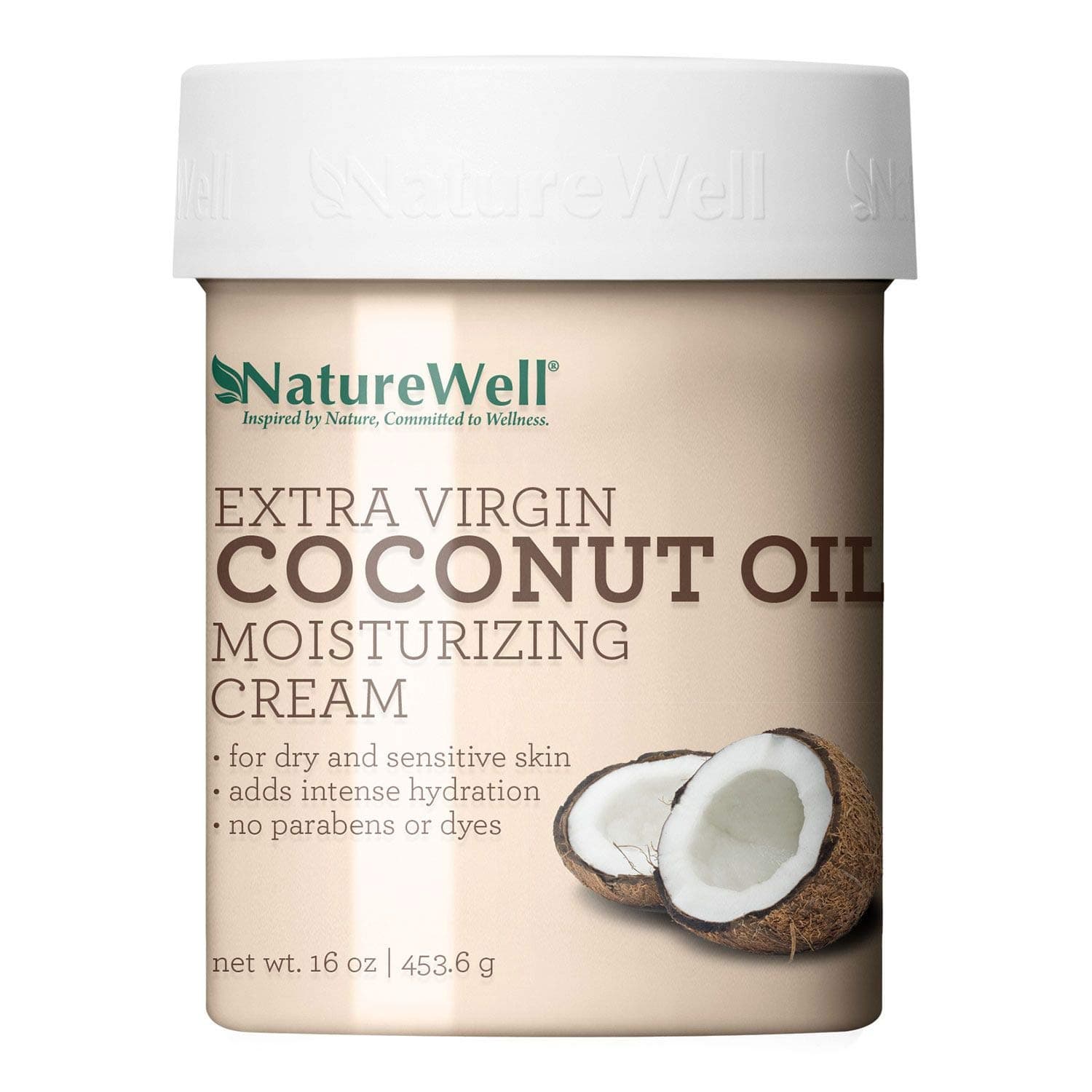 Nature Well Extra-Virgin Coconut Oil Moisturizing Cream proven antioxidants 2Pack (16 oz.) effective moisturizer