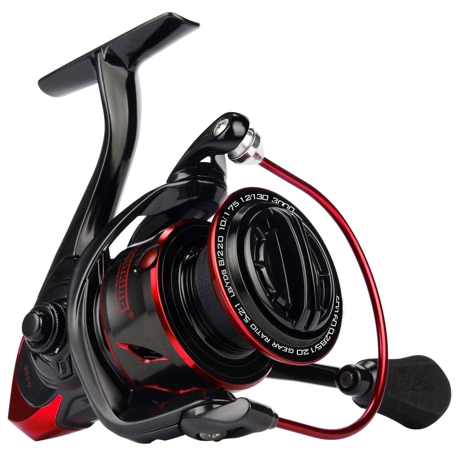 Sharky III Fishing Reel - New 2018 Spinning Reel - Carbon Fiber 39.5 LBs Max Drag - 10+1 Stainless BB for Saltwater or Freshwater - Oversize Shaft - Super Value!
