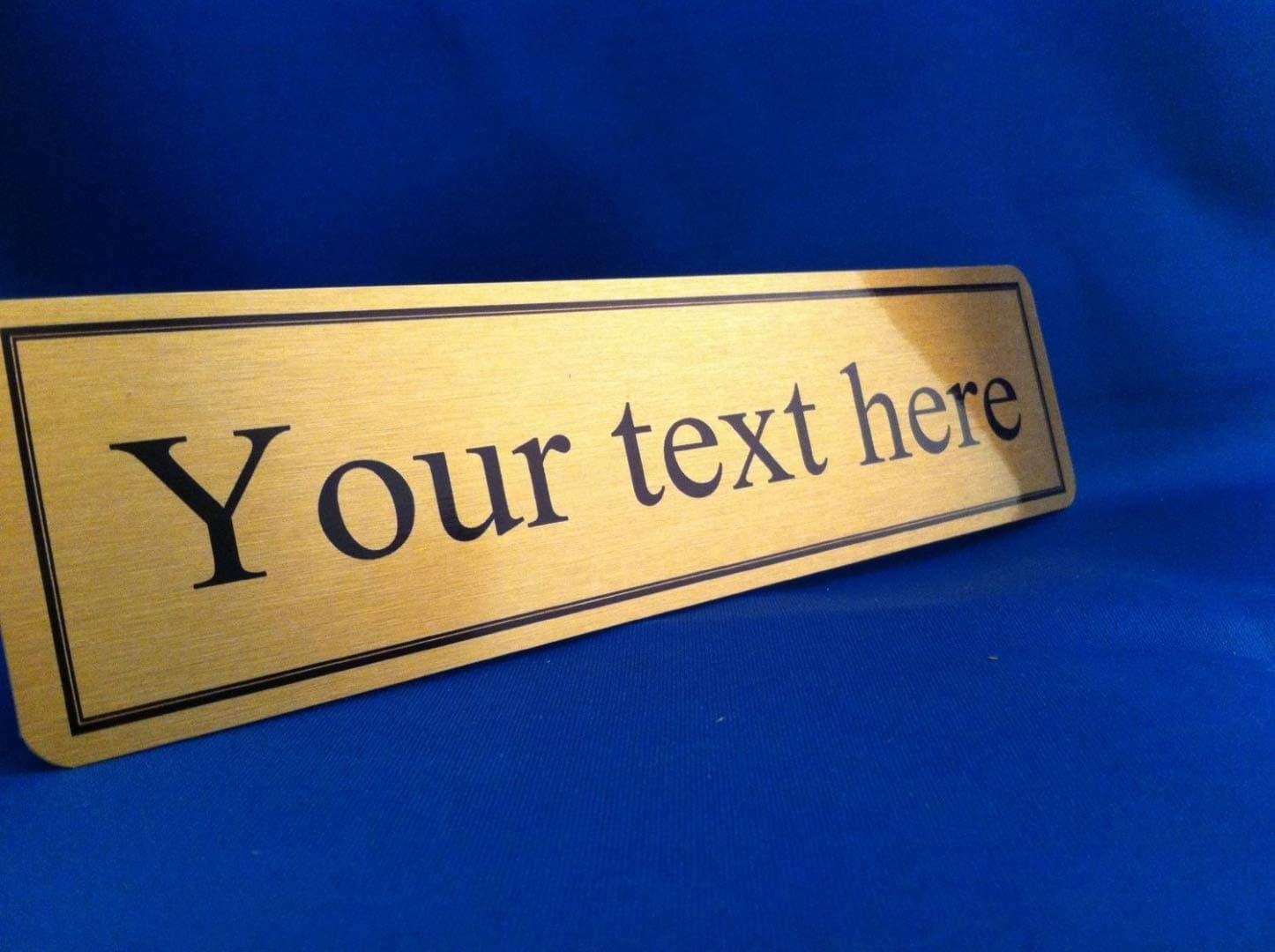 Name Plaque Office Door Sign Gold 220mmX50mm Any Text Personalised