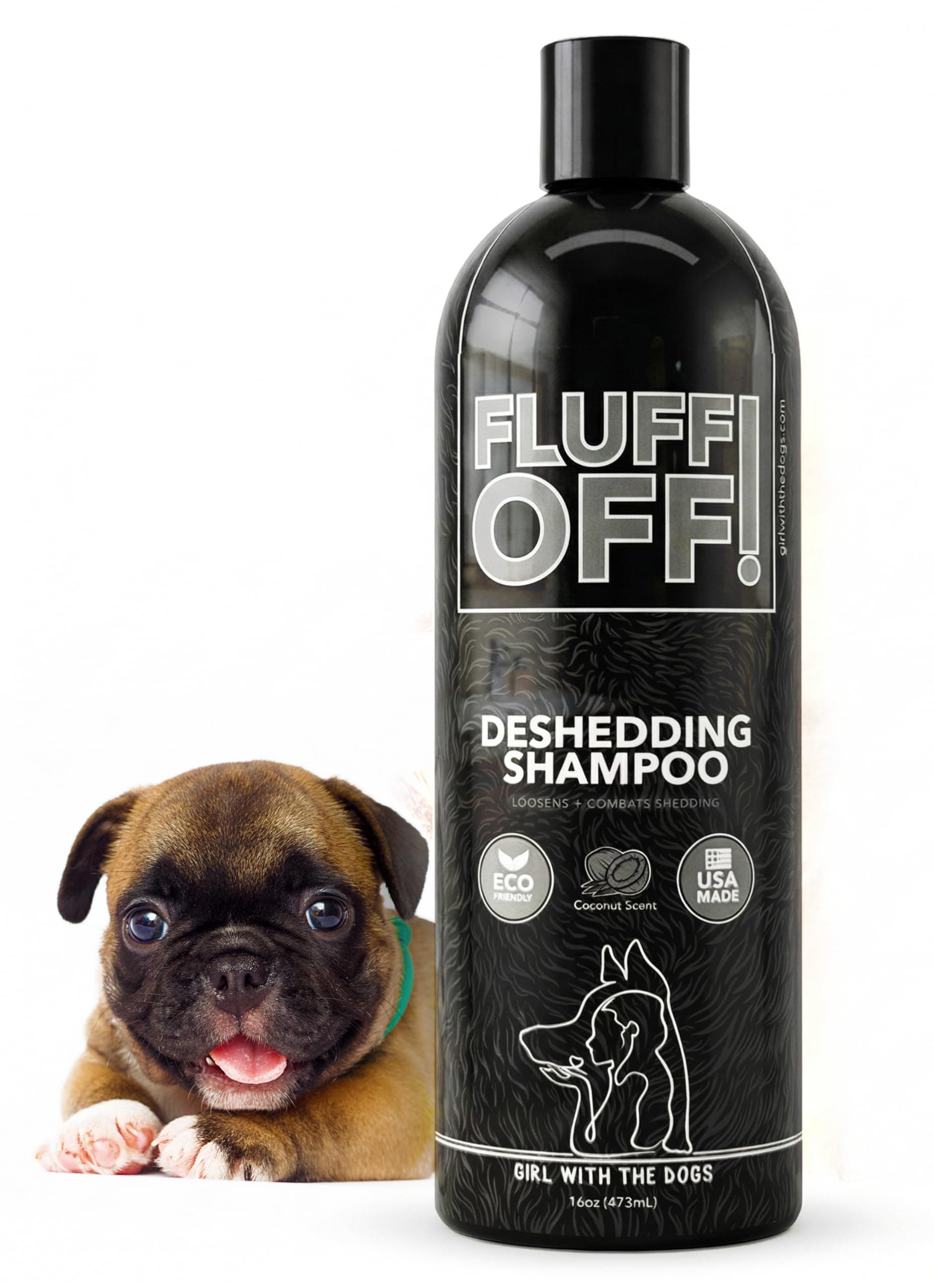 Fluff Off! by, Natural Deshedding Dog & Cat Shampoo, 16 Oz, Made in USA, 8 Wks+