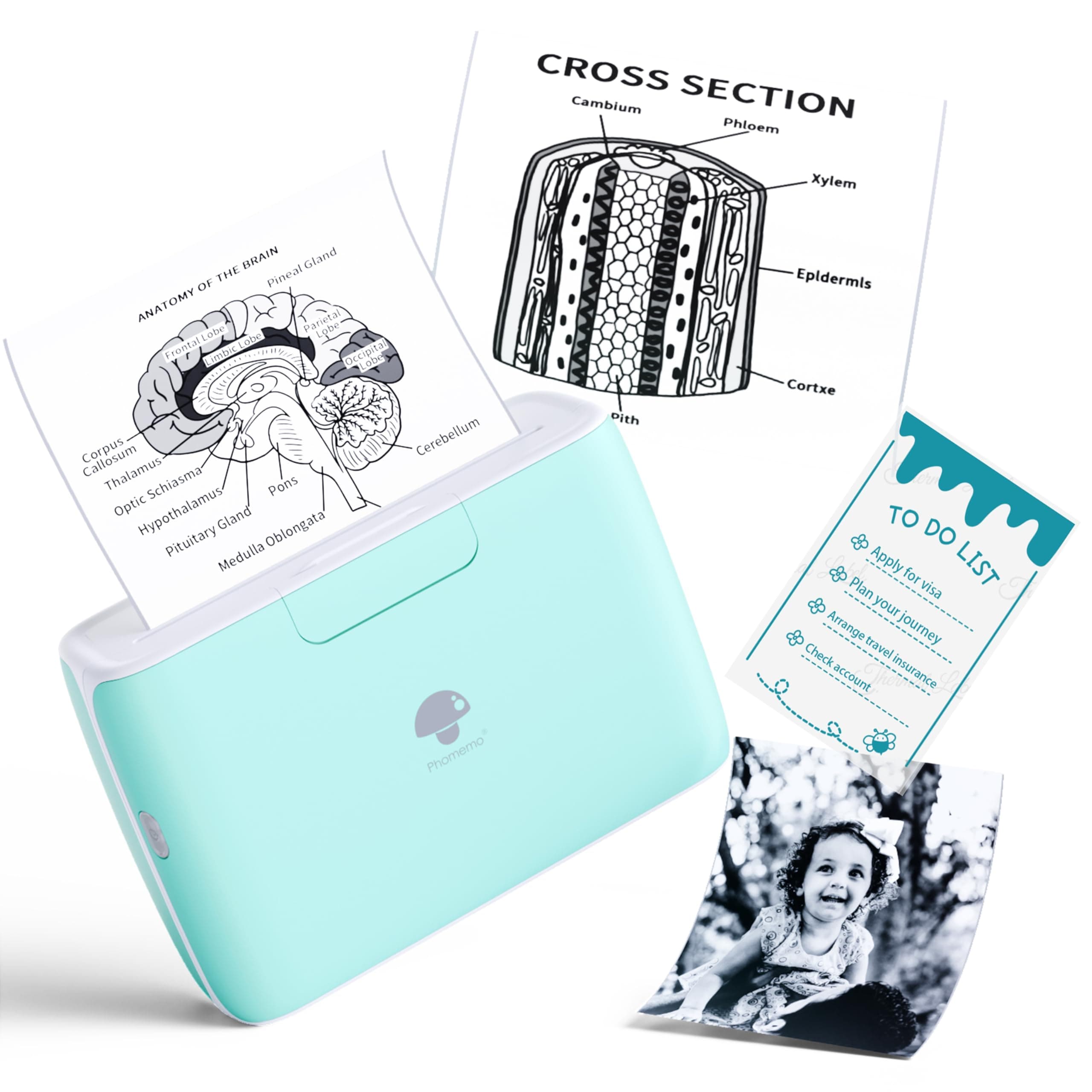 Phomemo M04S Portable Thermal Printer Sticky Note Printer, Bluetooth Label Printer, Support 2/3/4 inch Printing Width, 300 dpi,Compatible with iOS + Android, Suitable for Labels, Notes, documents