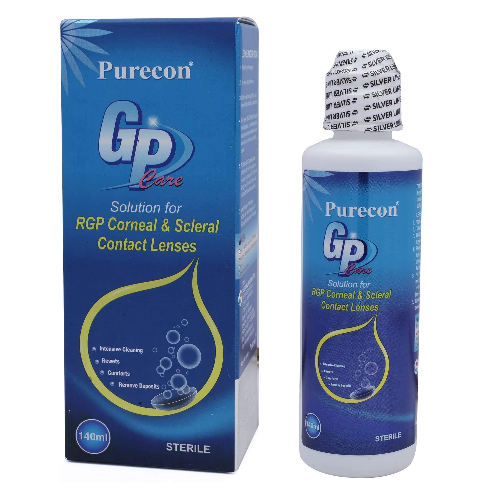 GP Contact Lens Solution – 140ml RGP Lens Cleaner & Disinfectant | For Hard Contact Lenses | Cleans, Lubricates, Disinfects, Stores
