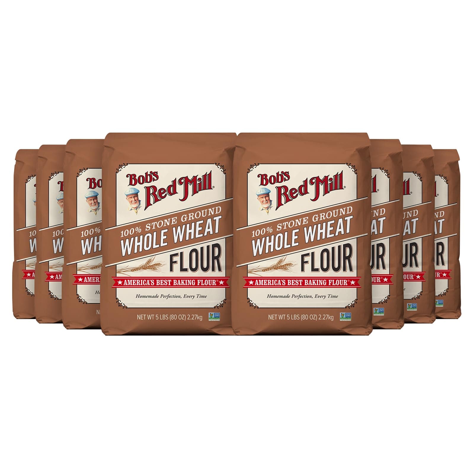 Bob's Red Mill 全粒小麦粉 5ポンド (8個パック) 全粒粉 ビーガン コーシャー