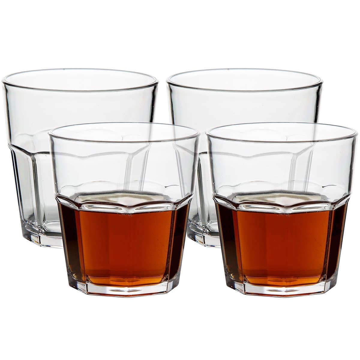 Unbreakable Rocks Glasses, Old Fashioned Drinking Glasses, 100% Clear Tritan Shatterproof Tumblers, Stackable Reusable Glassware Set for Juice Beer Water, BPA Free, Dishwasher-Safe, 9 oz Set of 4