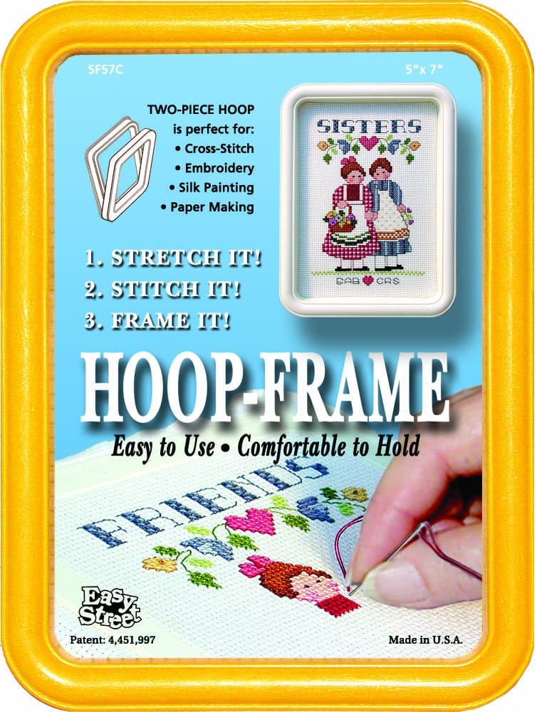 Easy Street Crafts "Square Embroidery Hoop-Frame, 5 by 7-Inch, Yellow
