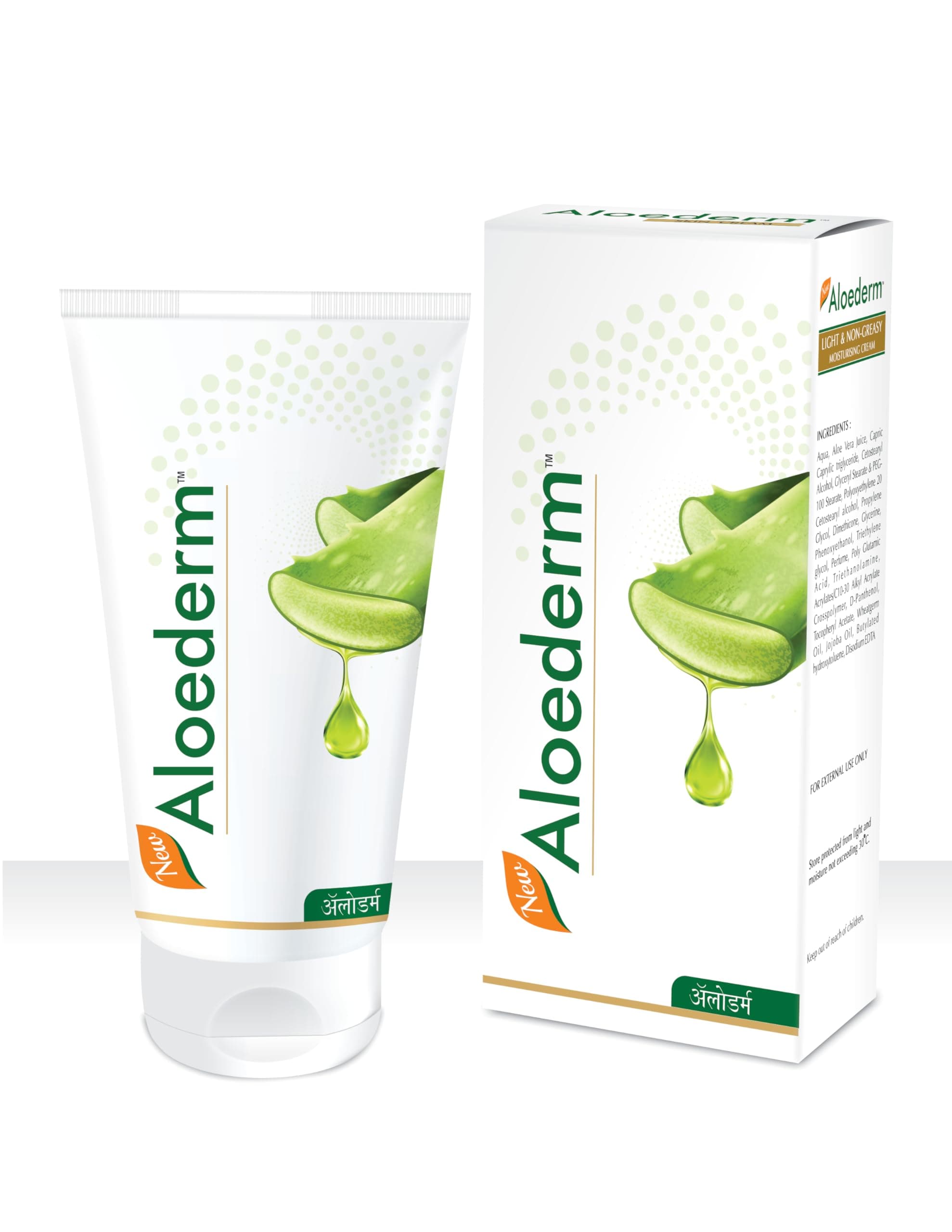 New Aloederm Skin Cream For Treating Dry Skin, Cold Processed Aloevera, Delays Ageing, 50g
