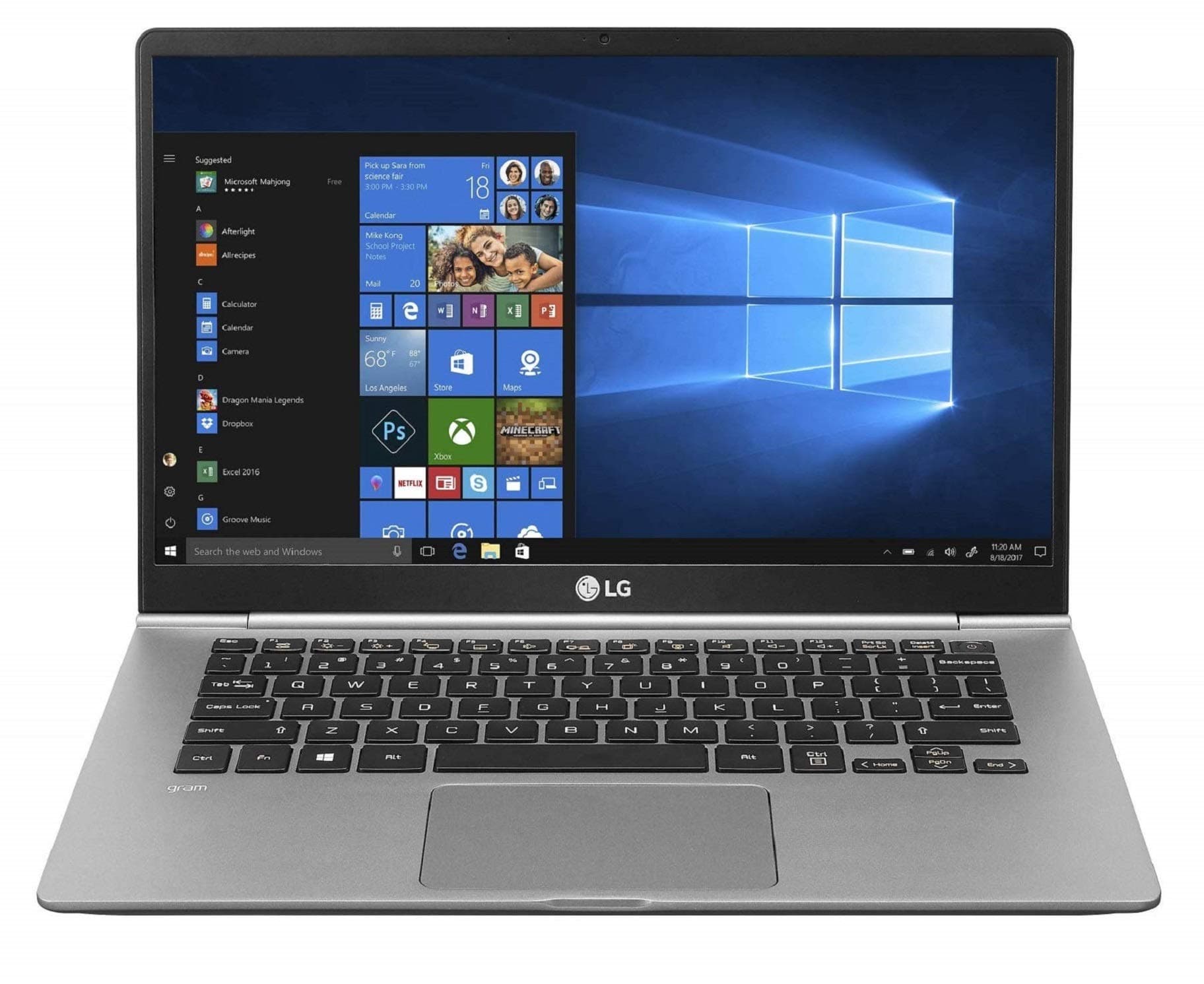 LG Gram 8th Gen Intel Core i5-8265U 14-inch IPS Full HD (1920X1080) Thin and Light Laptop (8GB/256GB SSD/Windows 10 64-bit/Dark Silver/995gms), 14Z990