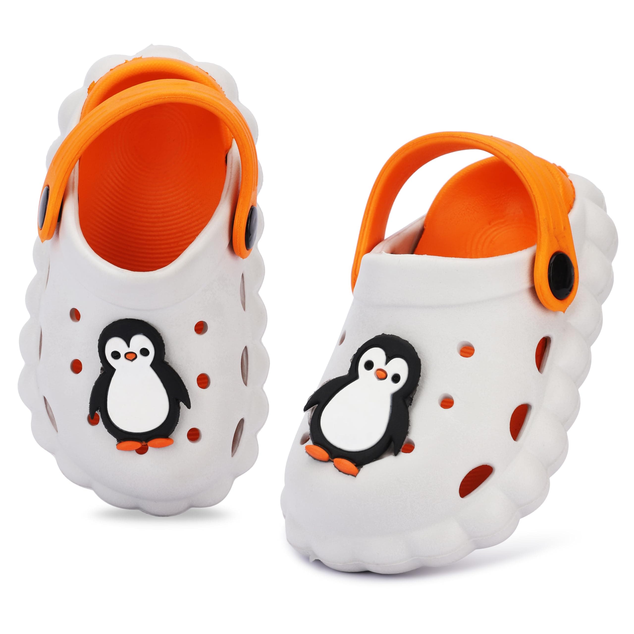 Little AngelToddler Clogs Slippers, 12 Months to 3 Years, Baby Boy, Waterproof, Lightweight, Cute Cartoon Penguin Design