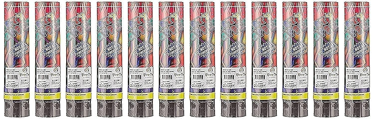 Ma Fra Spring Loaded Confetti Party Poppers 6 Inch - 24 Pc