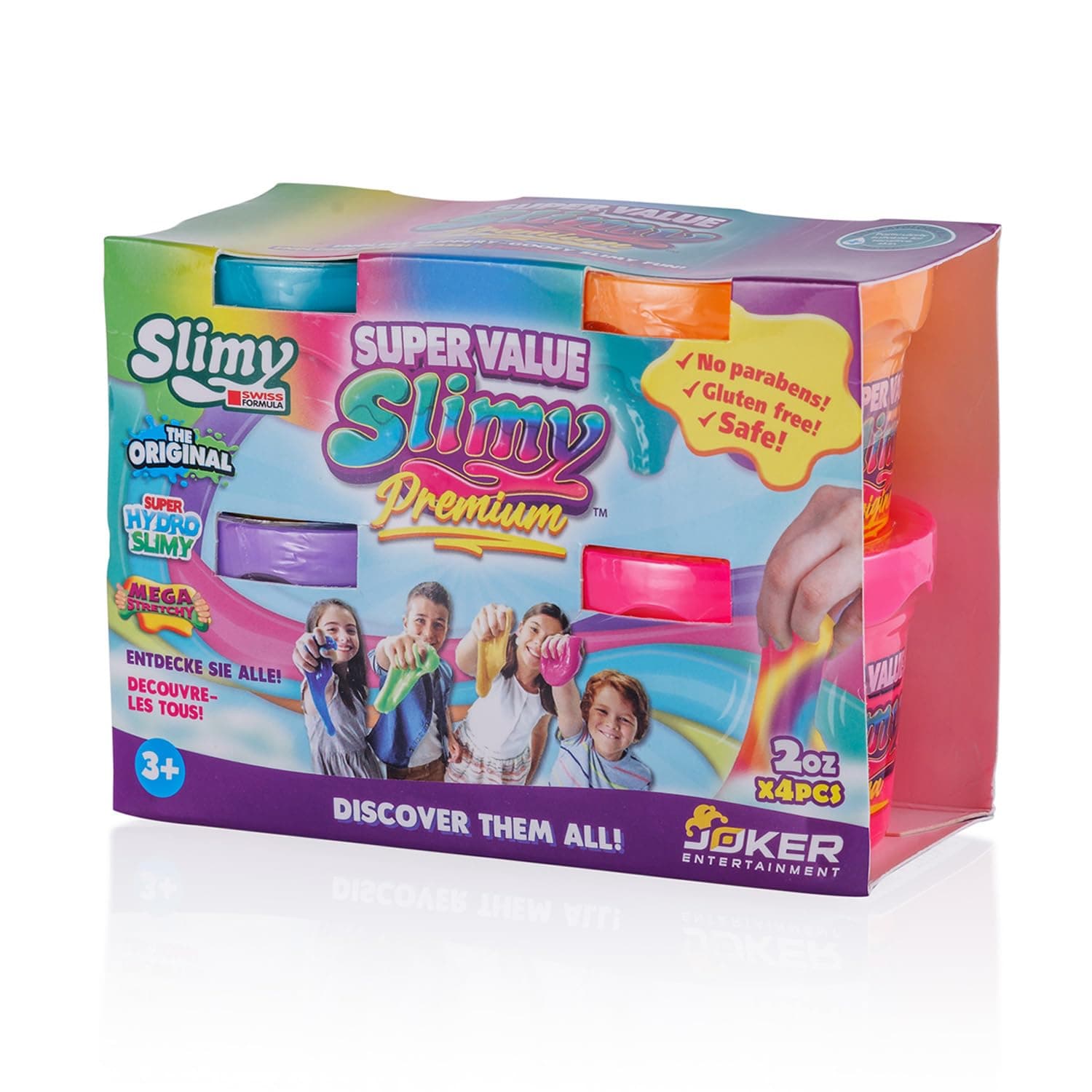 Super Value Premium Packs 2oz each 4pcs, 56 grams, Gift Set for Boys and Girls, Fun, Safe and Non-Toxic Slime Toy