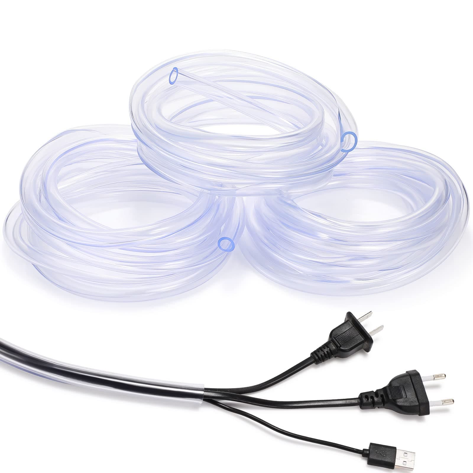 Boao Dog and Cat Cord Protector Clear PVC Cable Cover Keep Cats from Chewing Cord, Dog Cord Protector Flexible Electrical Wire Protector Tubing Cable Sleeves, Home Office Supplies(0.35 Inch x 30 Ft)