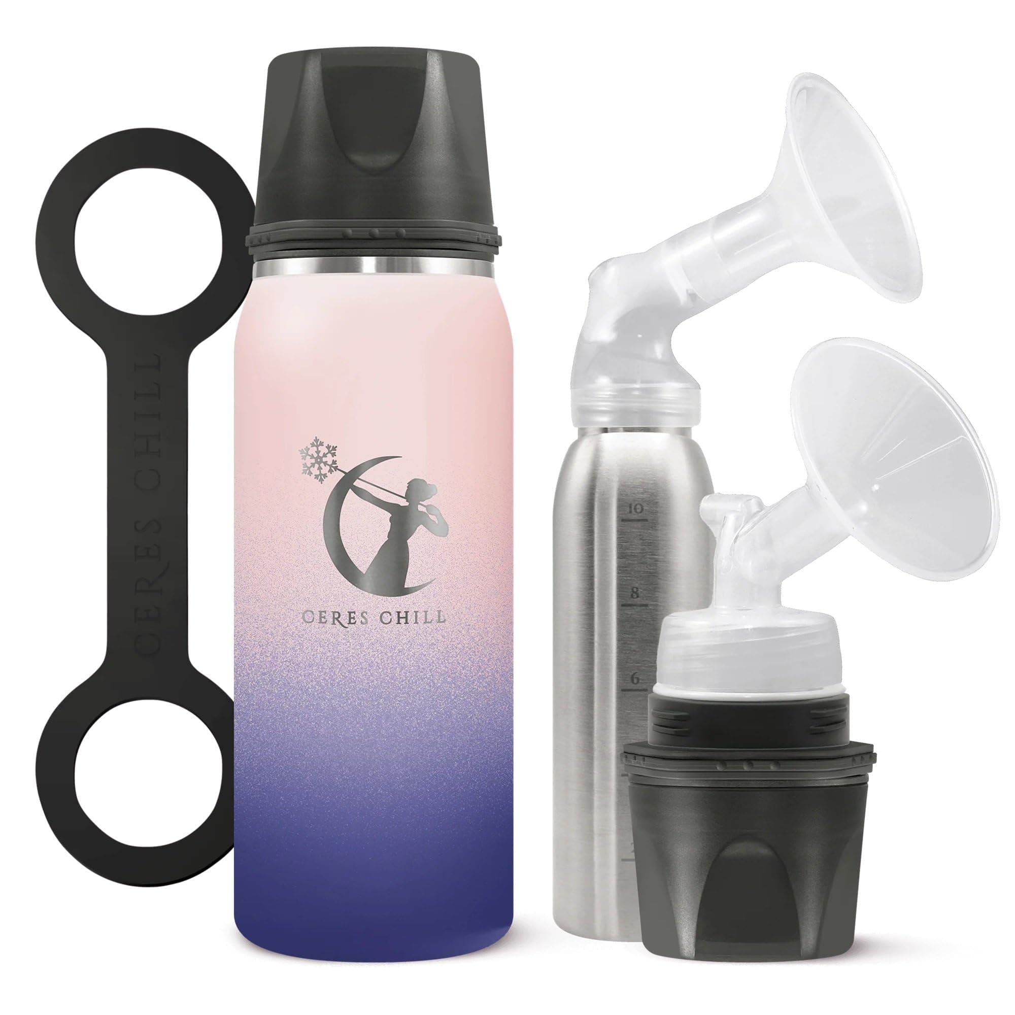 Breastmilk Chiller Reusable Storage Container | Cooler - Keeps Milk at Safe temperatures for 20+ Hours | Bottle Connects w/Most Major Pumps (1 Chiller, Mombré)