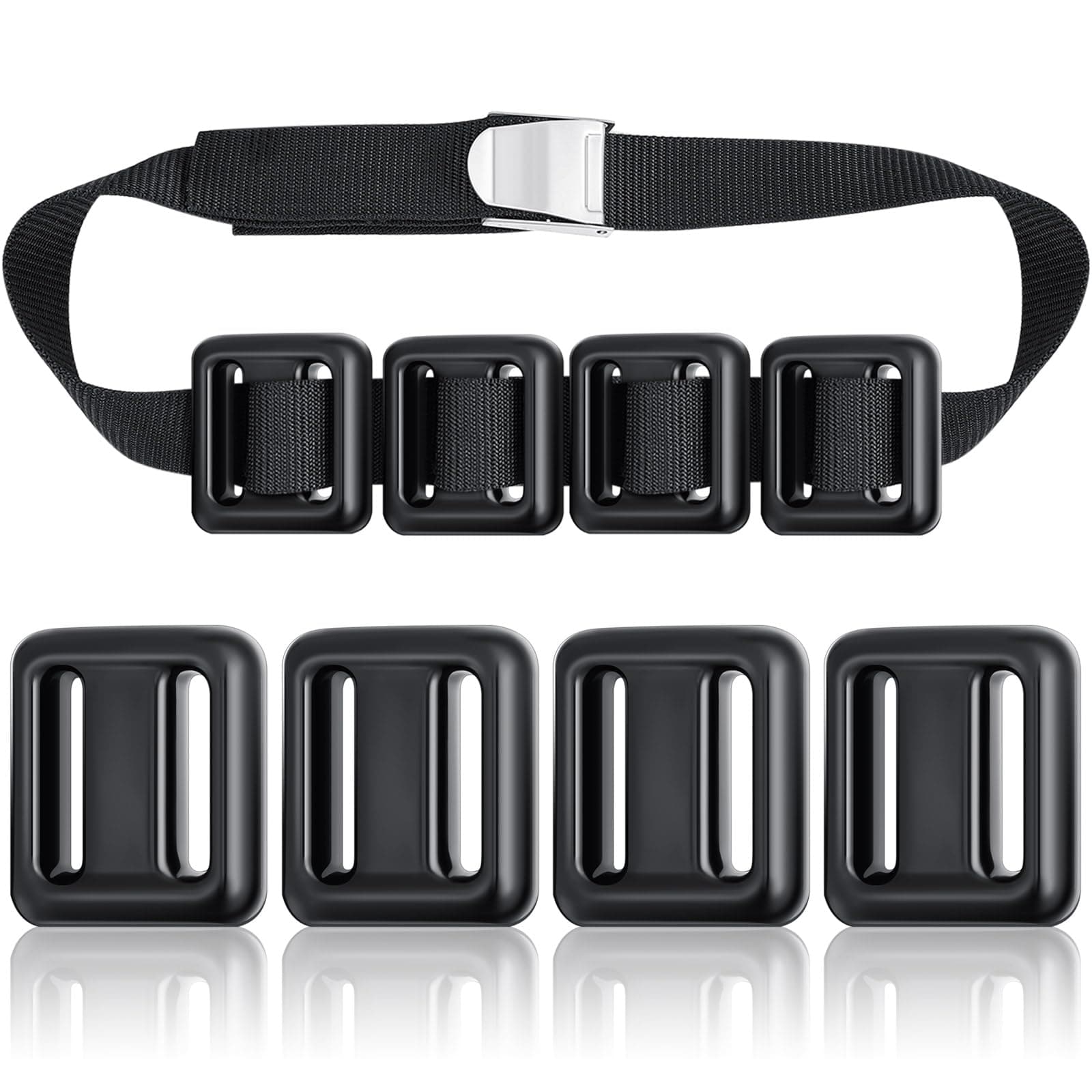 4 Pcs Dive Weights Belt for Scuba Diving Coated Dive Weights Nylon Dive Belt with Metal Quick Release Buckle for Free Diving Spear Fishing