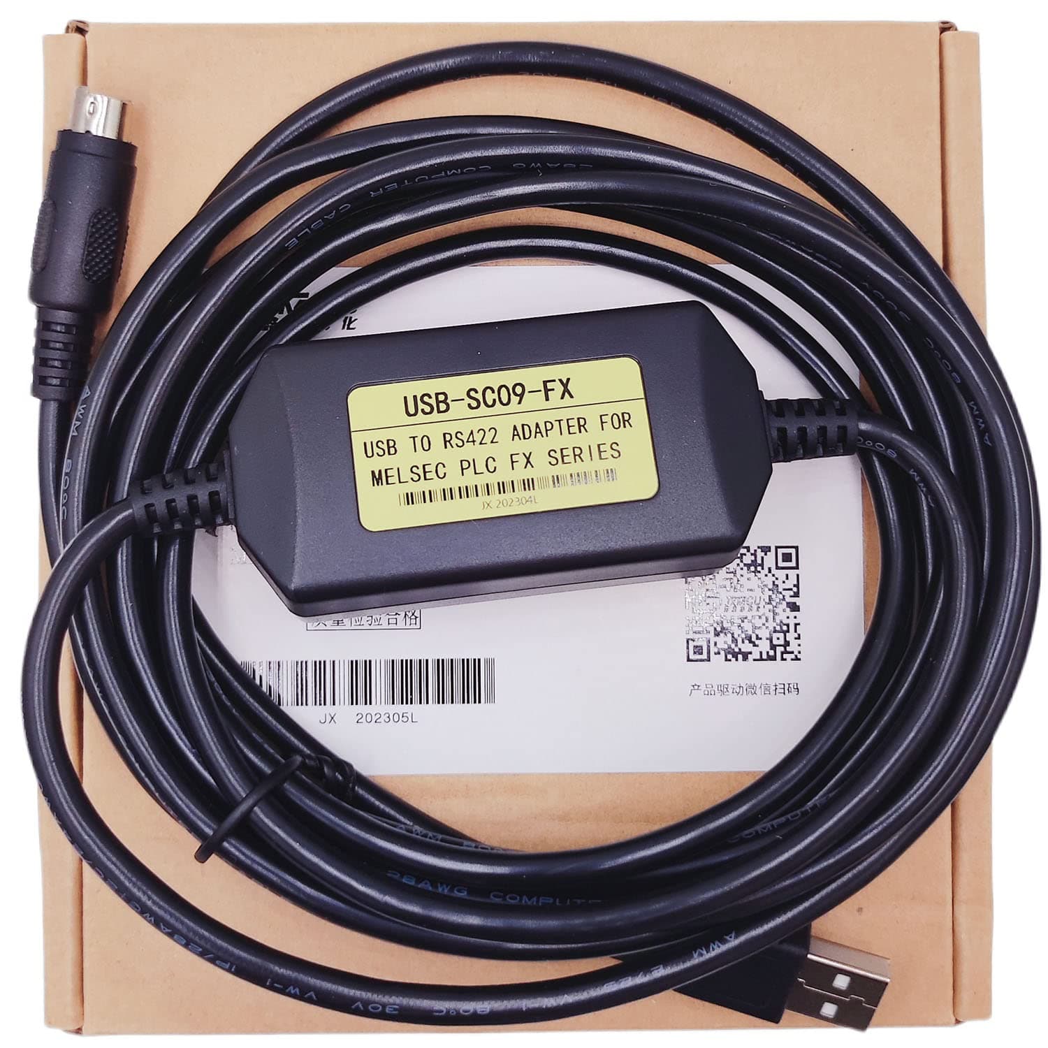 LITKEQ USB-SC09-FX USB Programming Cable for Mitsubishi MELSEC USB to RS422 Adapter, for Mitsubishi PLC FX3U and FX Series FX2N/FX1N/1S/FX3U/3GA