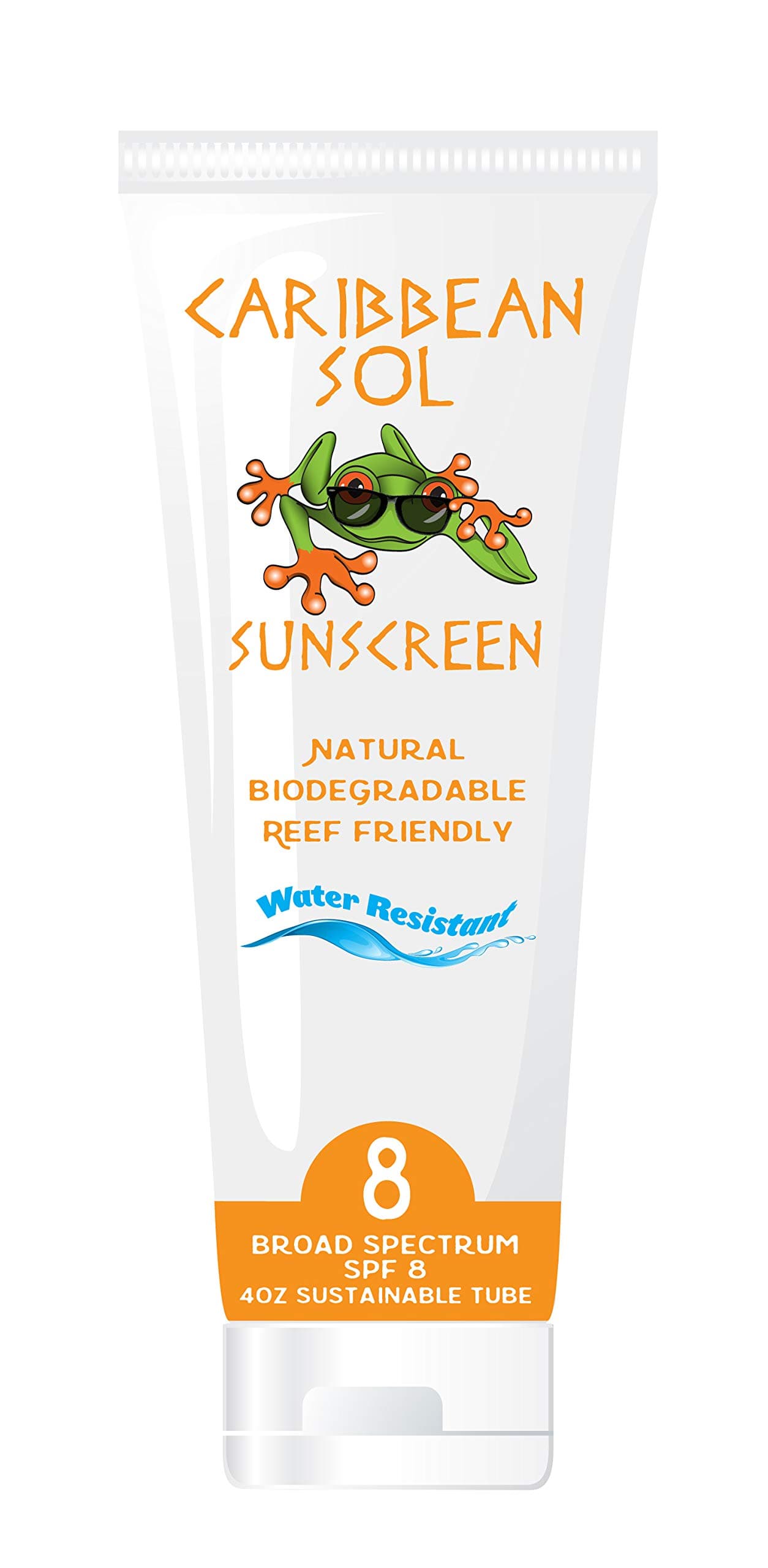 Caribbean Sol 100% Sol Natural Guard SPF 8-4. oz Sun Block Sunscreen Organic Aloe Reef Marine Safe1080
