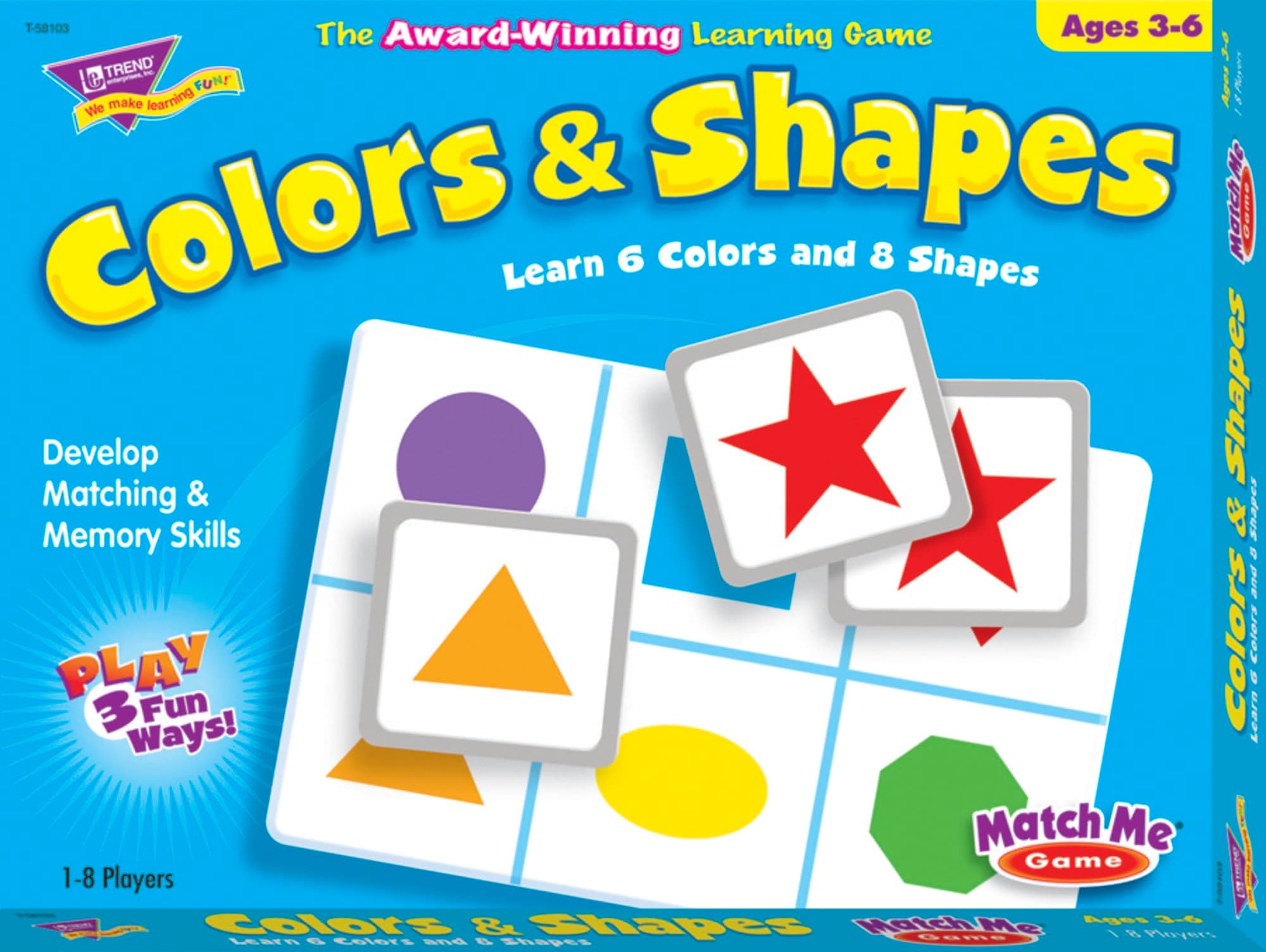 Trend T58103 Trend Colors and Shapes Match Me Game, Ages 3-6