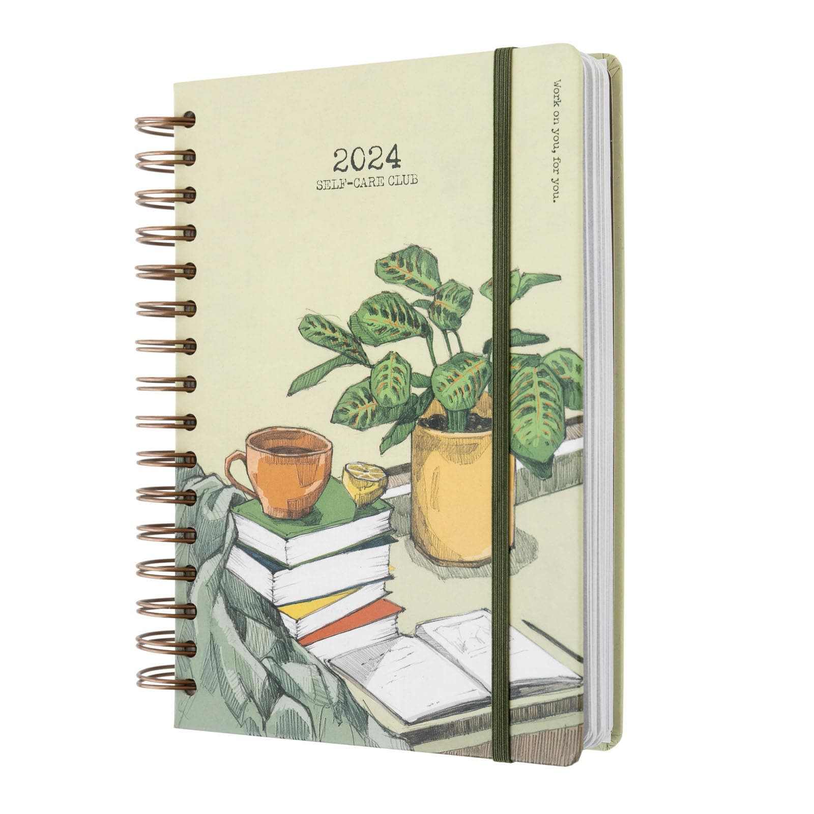 Kokonote Calendar 2024 Book Calendar Self Care Club Diary 2024 Planner A5 2024 Calendar A5 - Appointment Calendar 2024 14.8 x 21 cm - Annual Calendar 2024 Book