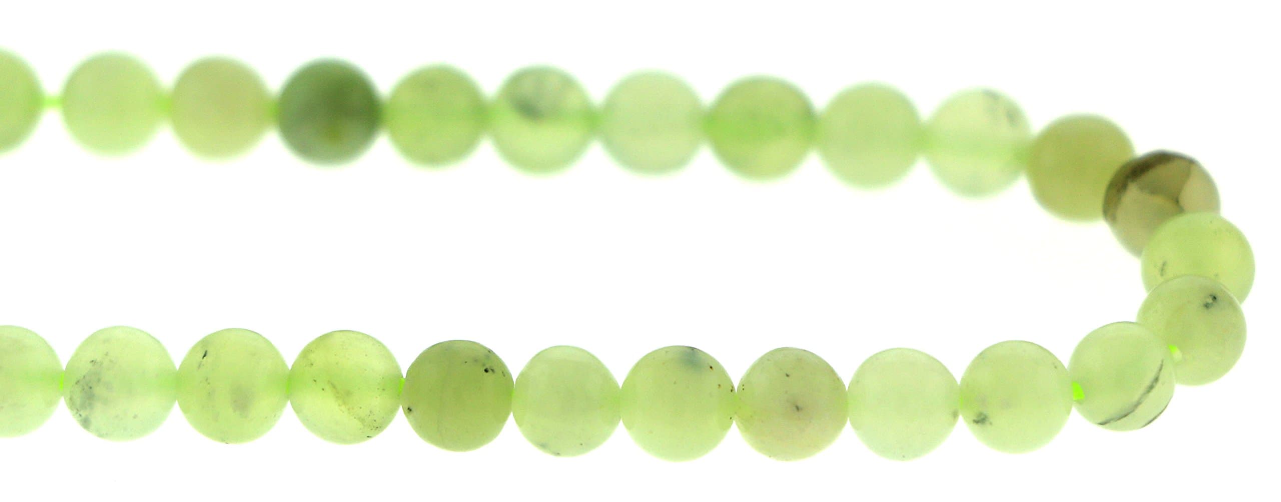 6mm Gemstone Rounds Nephrite Jade Gr20