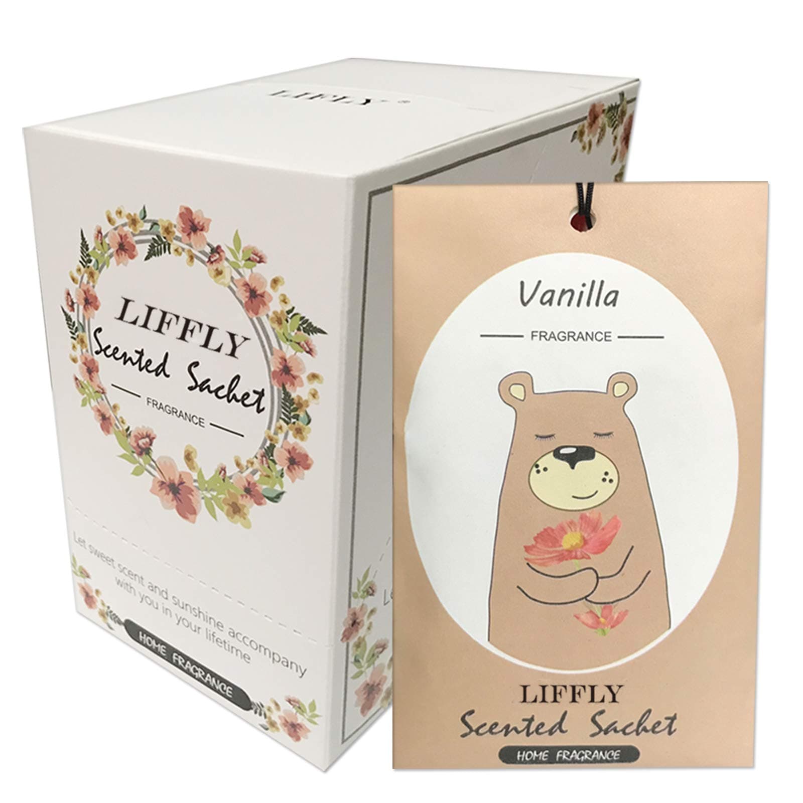 14 Packs Vanilla Scented Sachets for Drawers and Closets Gift Box