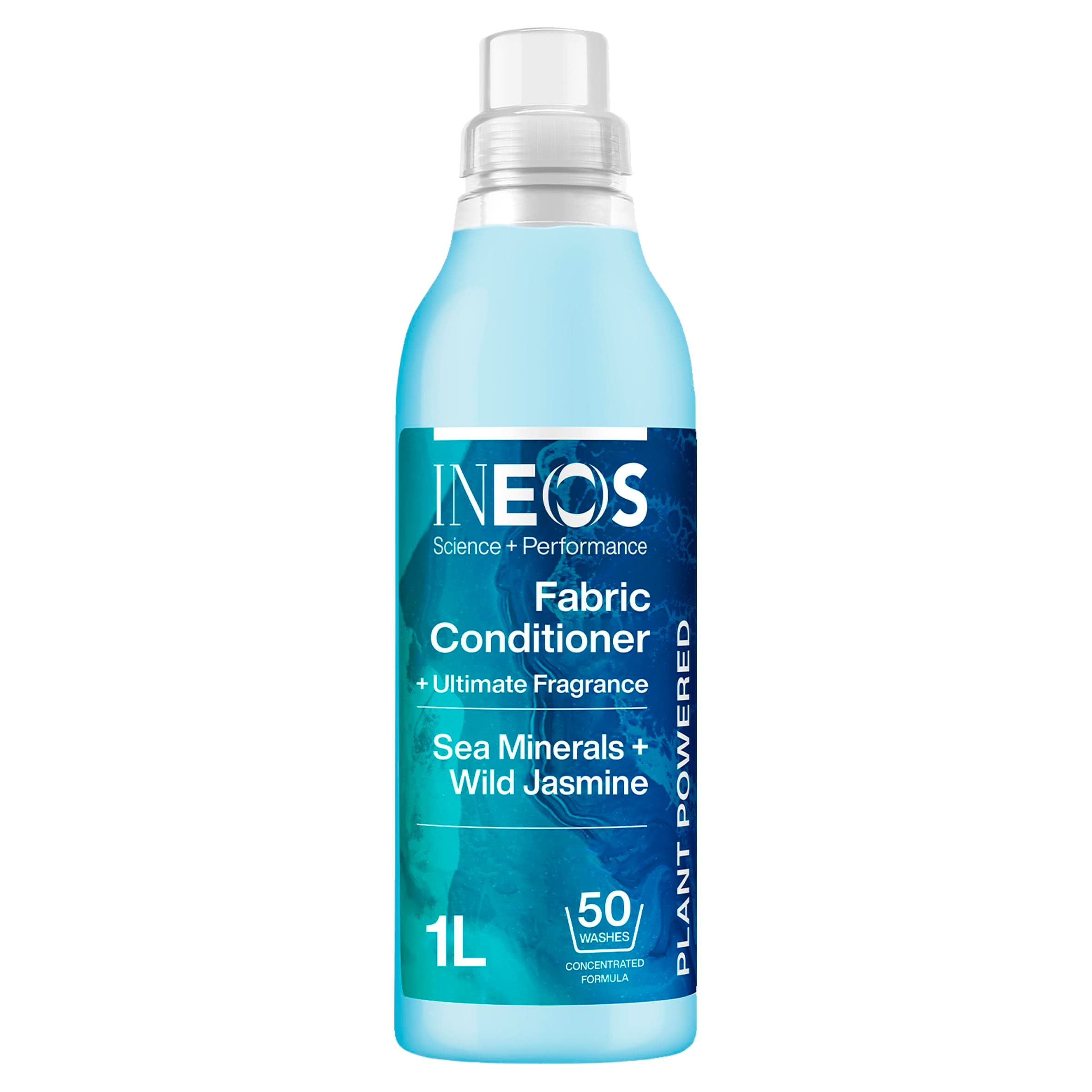 INEOS Next- Gen Long Lasting Fabric Conditioner Sea Minerals + Wild Jasmine (50 Washes), Plant Powered, Odour Removal, Softens + Protects