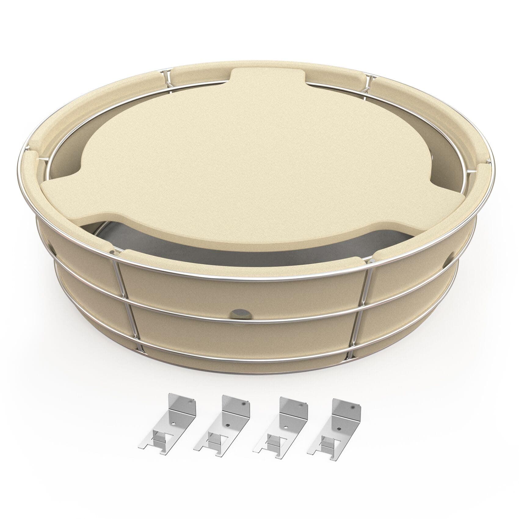 Stainless Steel Charcoal Ash Basket, Charcoal Firebox Set with Heat Deflector for Weber 22-inch Kettle Charcoal Grills