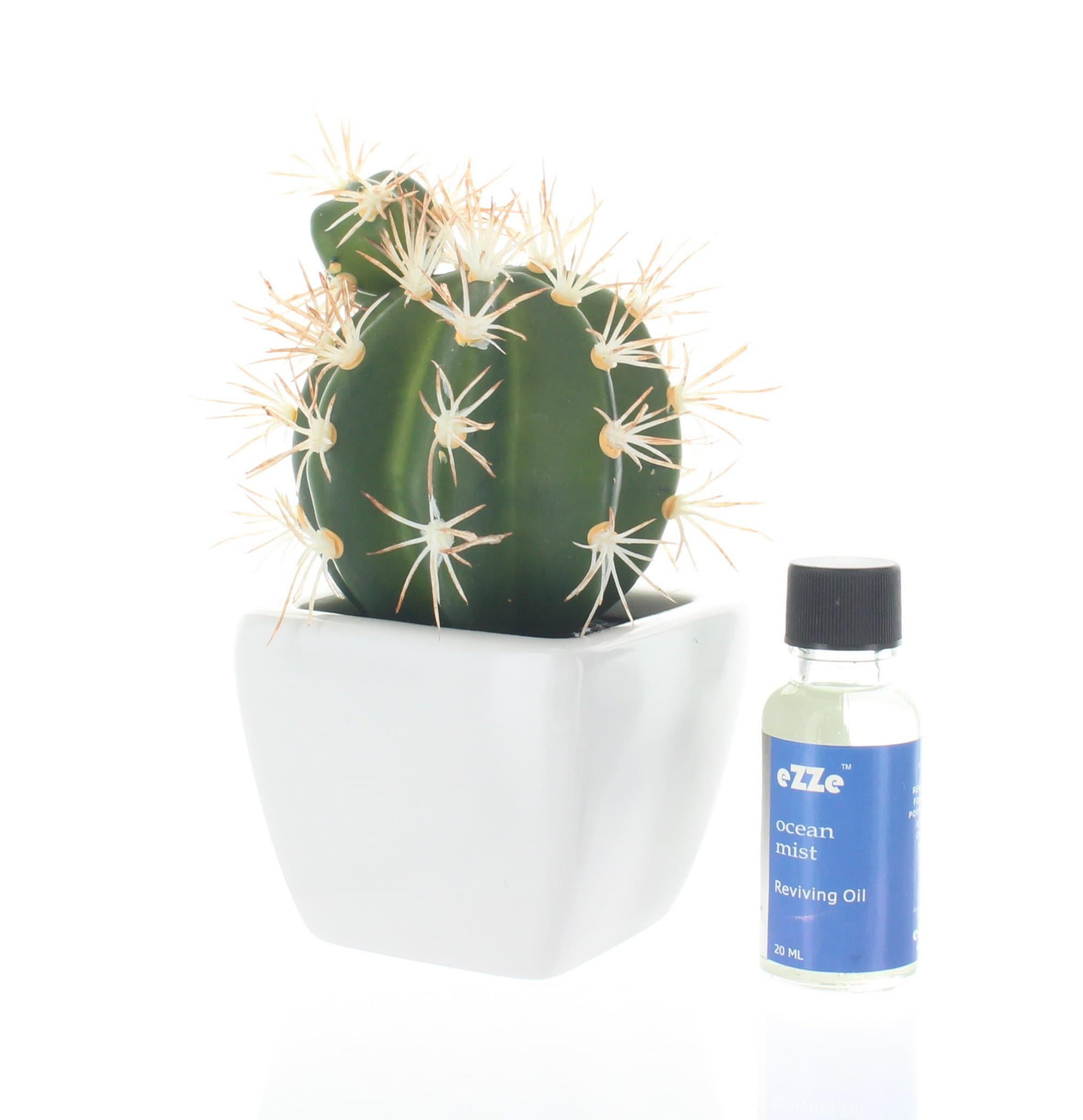 Artificial Cactus Pot Style Scented Diffuser with Reviving Diffuser Oil Air Refresher Aromatic & Deodorizing (Ocean mist)