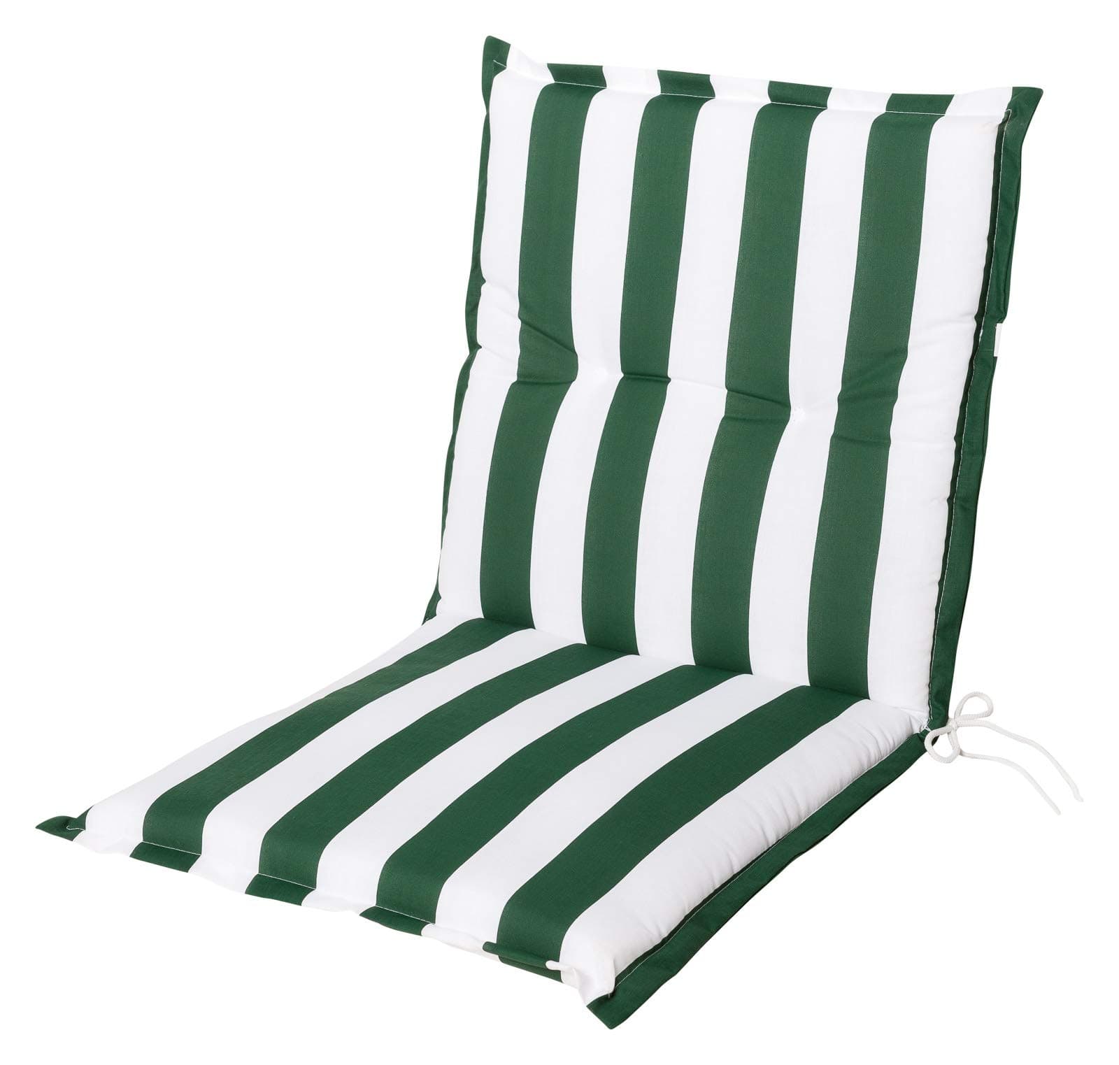 Black Textiles Chair Cushion Low Back Seat Cushion Garden Chair Cushion Stripes Green White