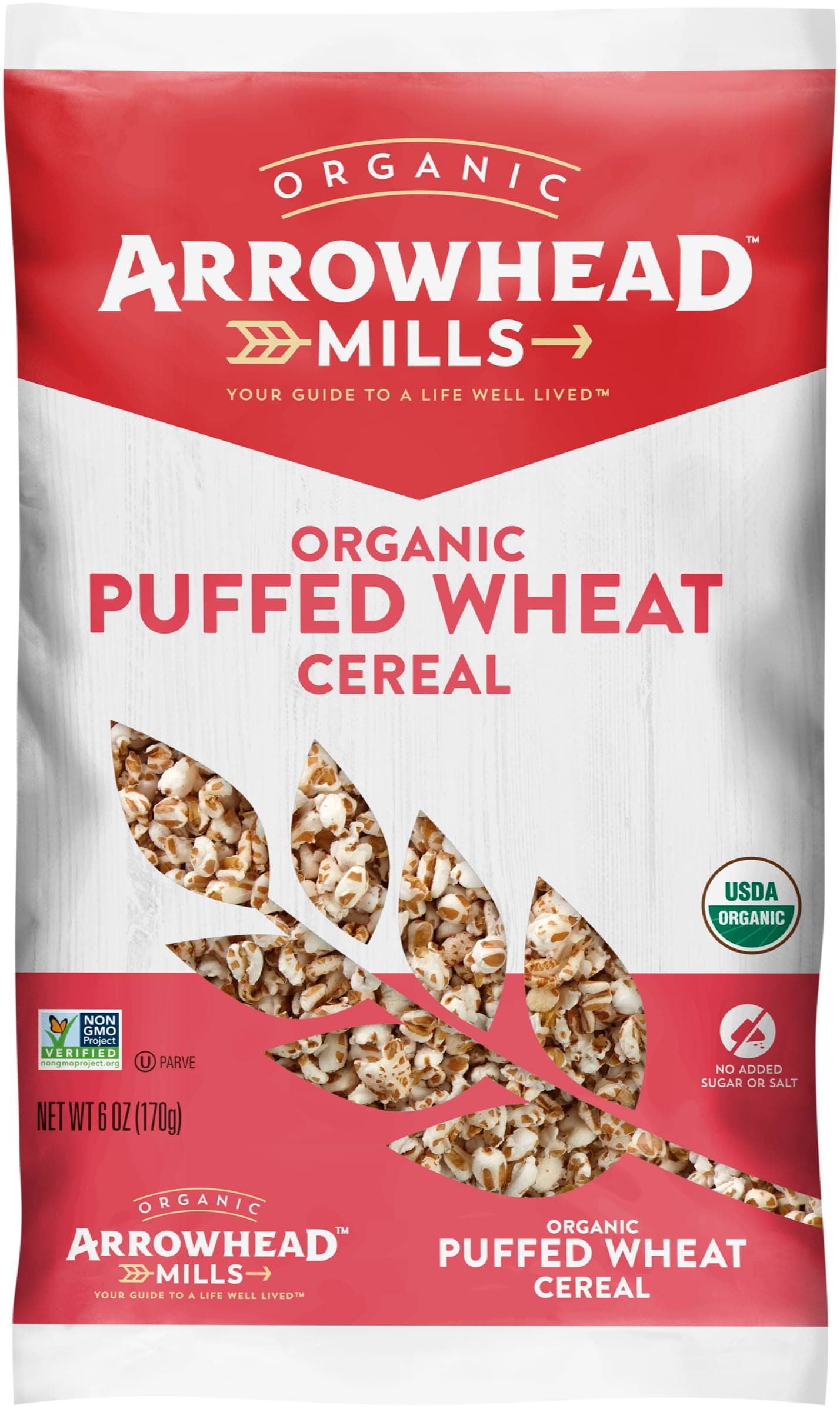 Arrowhead Mills Cereal, Puffed Wheat, 6 oz. Bag