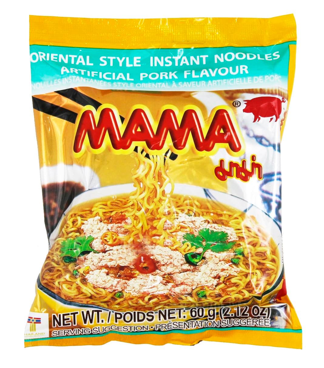 MAMA Instant Noodles Artificial Pork Flavor,30 Pkgs.x 2.12 Oz.(60g)
