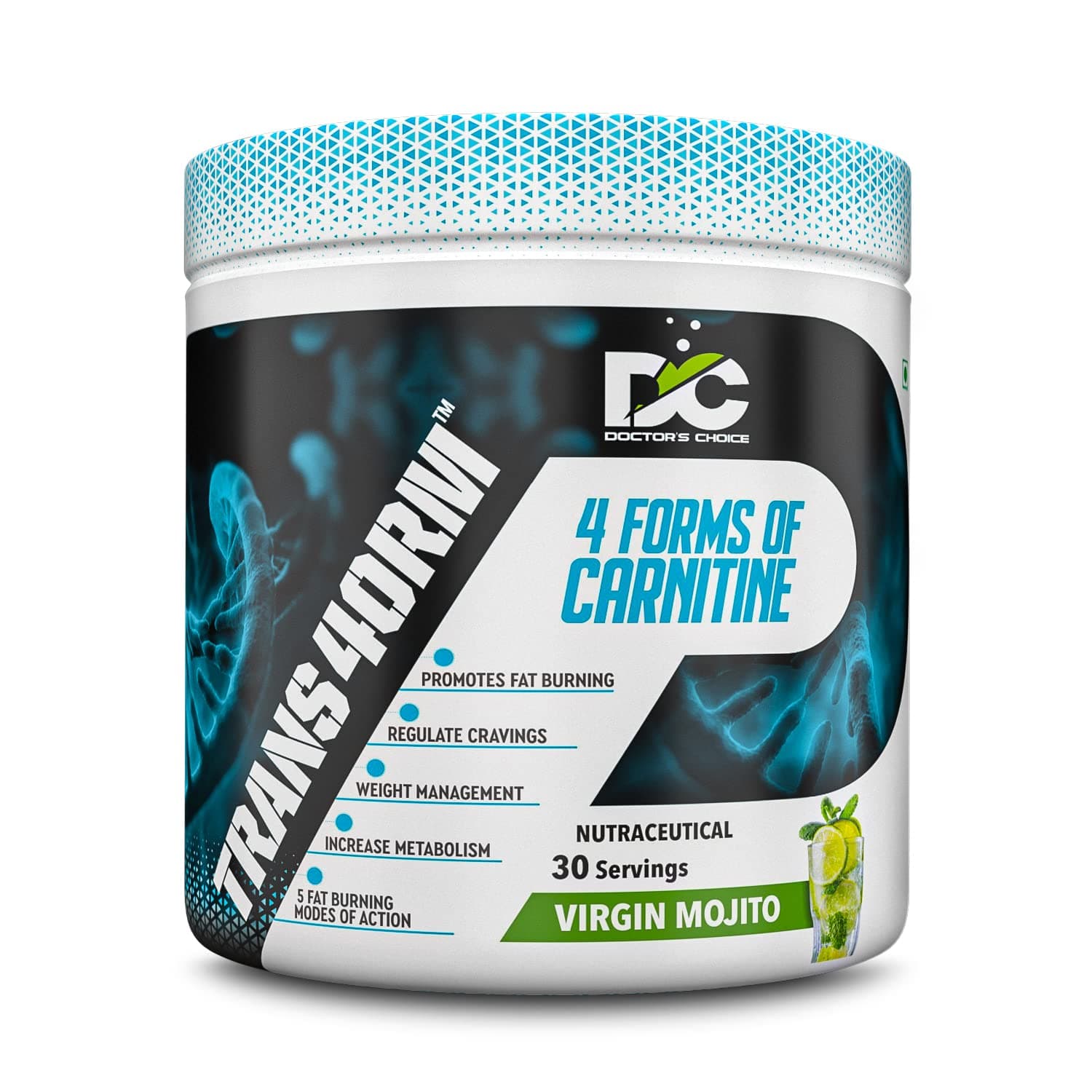 DC DOCTORS CHOICETRANSFORM|4 Forms of CARNITINE 1000mg Blend|CLA 500mg|GARCINIA CAMBOGIA 500mg|L Carnitine|Boost Energy & Endurance,& Muscle Recovery USA FDA REGD (Virgin Mojito, 30 Serving Powder)
