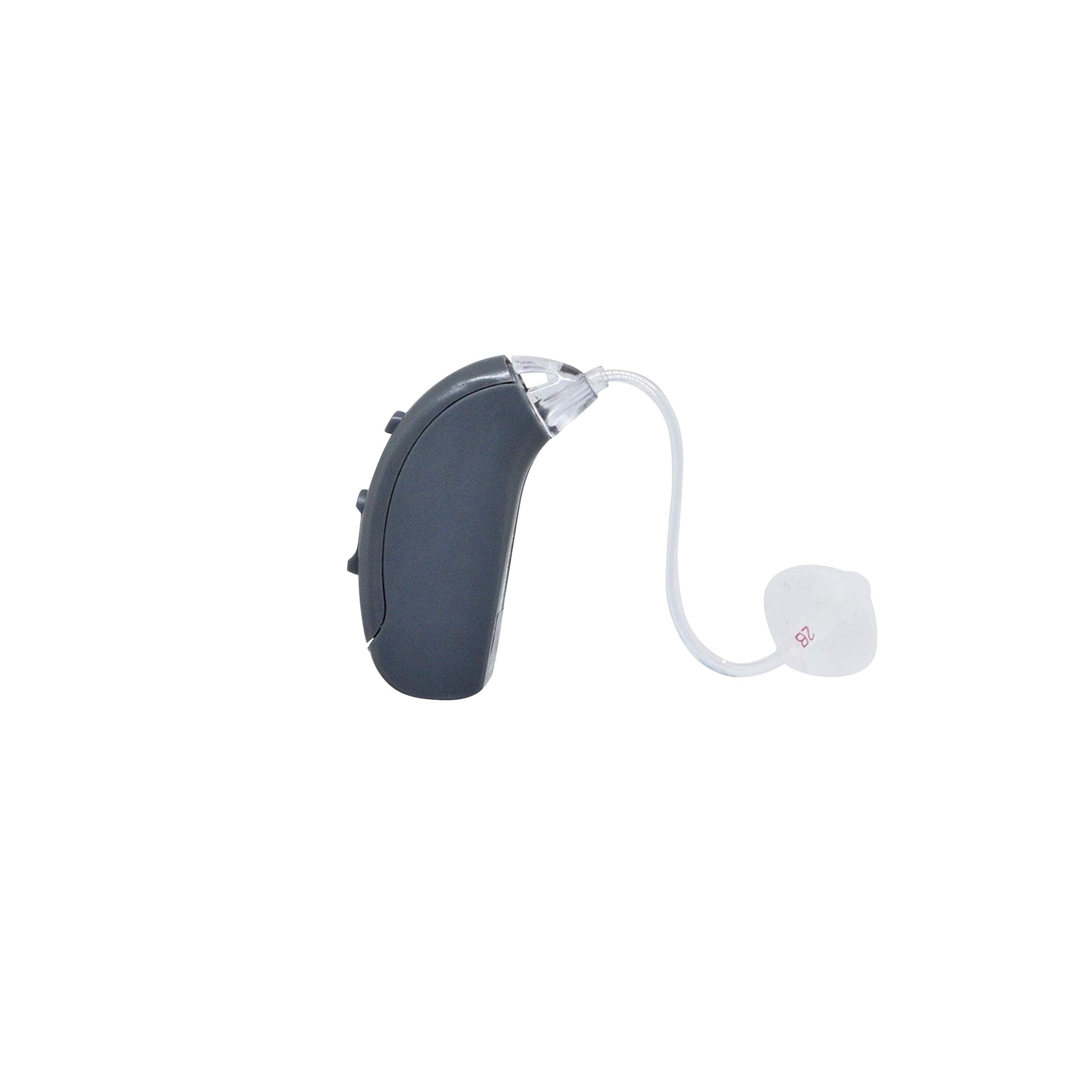 EASYUSLIFE Right Ear Amplifier, Dark Gray Hearing Amplifier Device with Digital Noise Cancellation – Discreet & Lightweight Ear Amplifying Machine with Volume & Frequency Control System