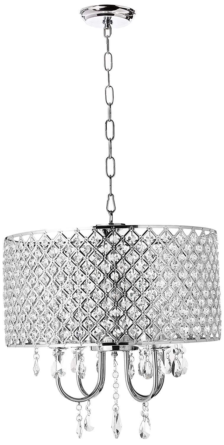 Whse of Tiffany RL5633 Deluxe Crystal Chandelier, 9" x 17" x 17", Silver