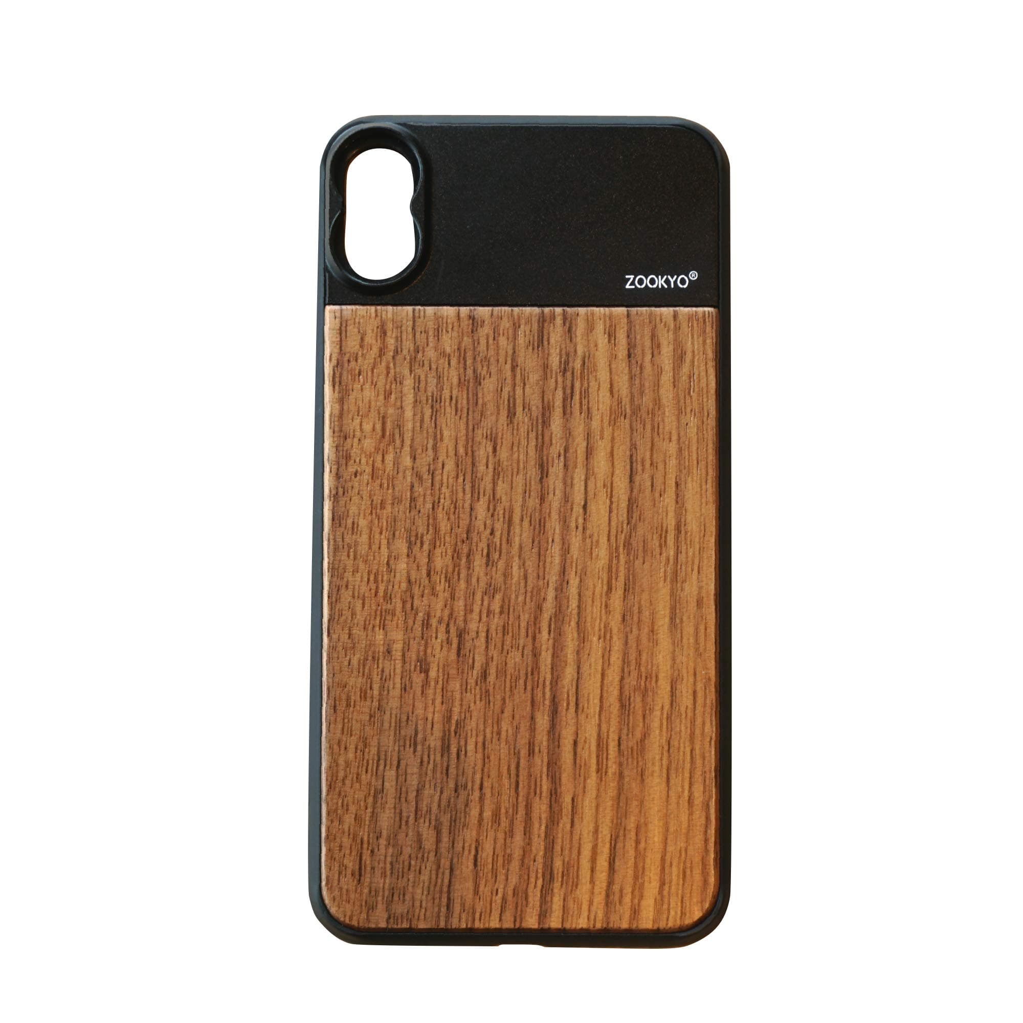Case for iPhone Xs Max and Screw-on Lenses. Phone Case with 17mm Thread. Easy Attachment for most mobile lenses like, Ulanzi, Black Eye and others. Black and Wooden