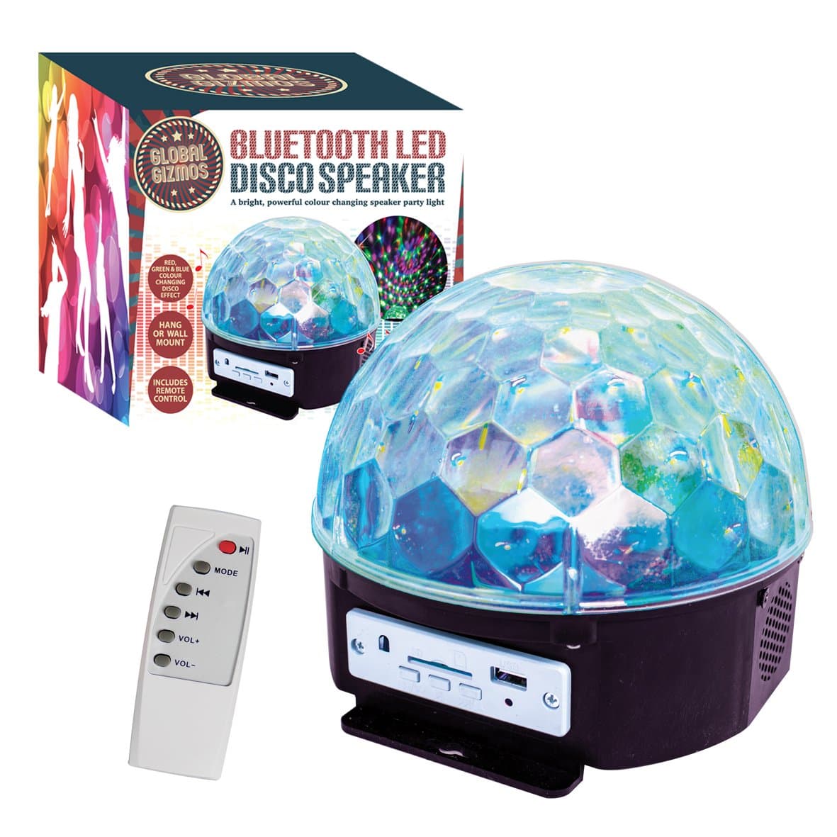 Illumini 48550 Home Party Disco Sound Activated LED Light with Built-In MP3 Player