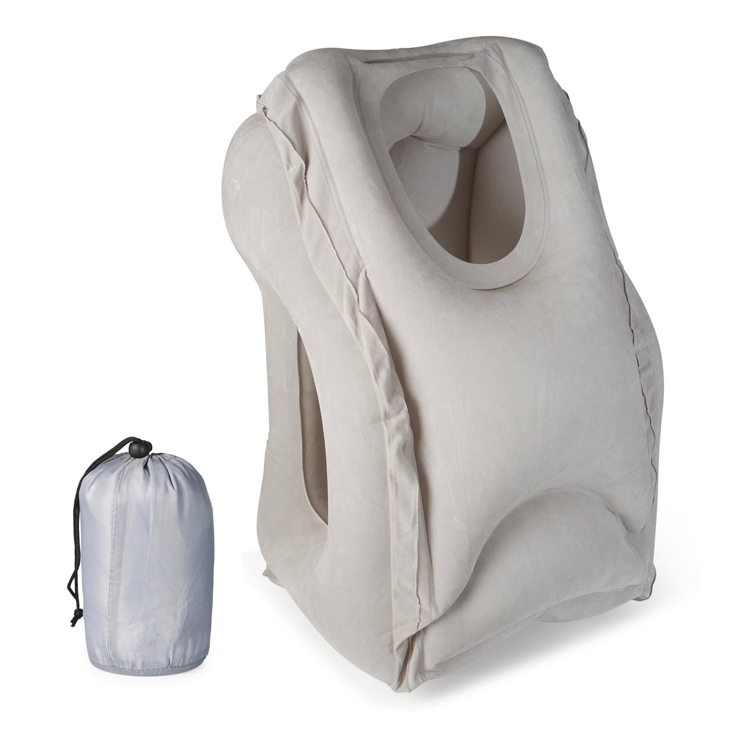 Travel Pillow Inflatable Travel Pillow Ergonomic Portable Head Neck Rest Pillow Airplane Pillow Fast Inflatable Pillow with Carry Bag for Airplanes Cars Buses Trains Office Napping Camping