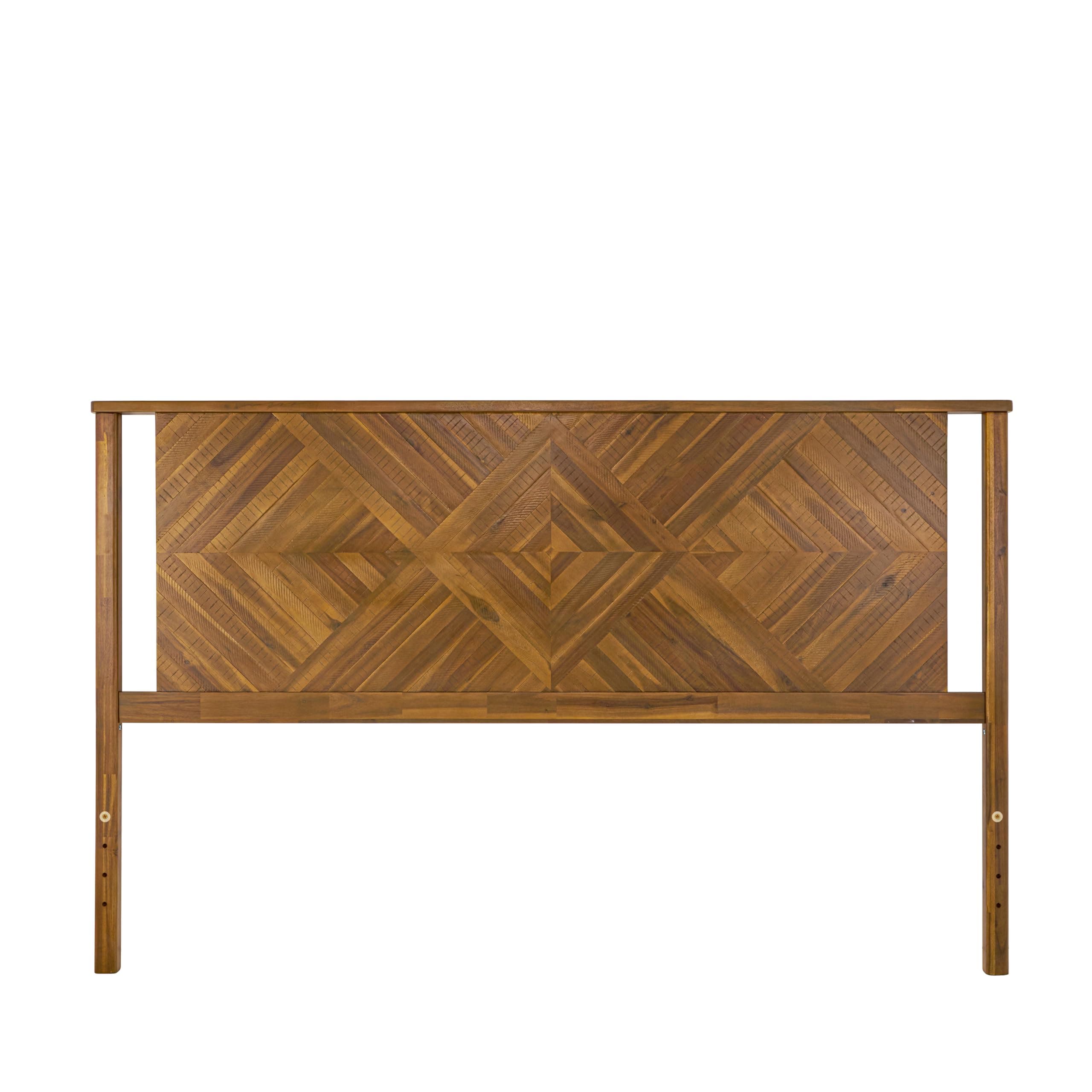 Bme Ethan King Wood Headboard Only - Rustic & Scandinavian Style Without Bed Frame - Acacia Wood - Easy Assembly - Rustic Brown