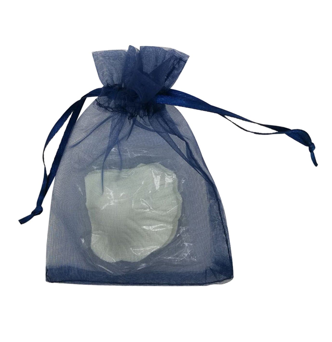 SUNGULF 100pcs Organza Pouch Bag Drawstring 4"x5" Strong Gift Candy Bag Jewelry Party Wedding Favor (Navy Blue)