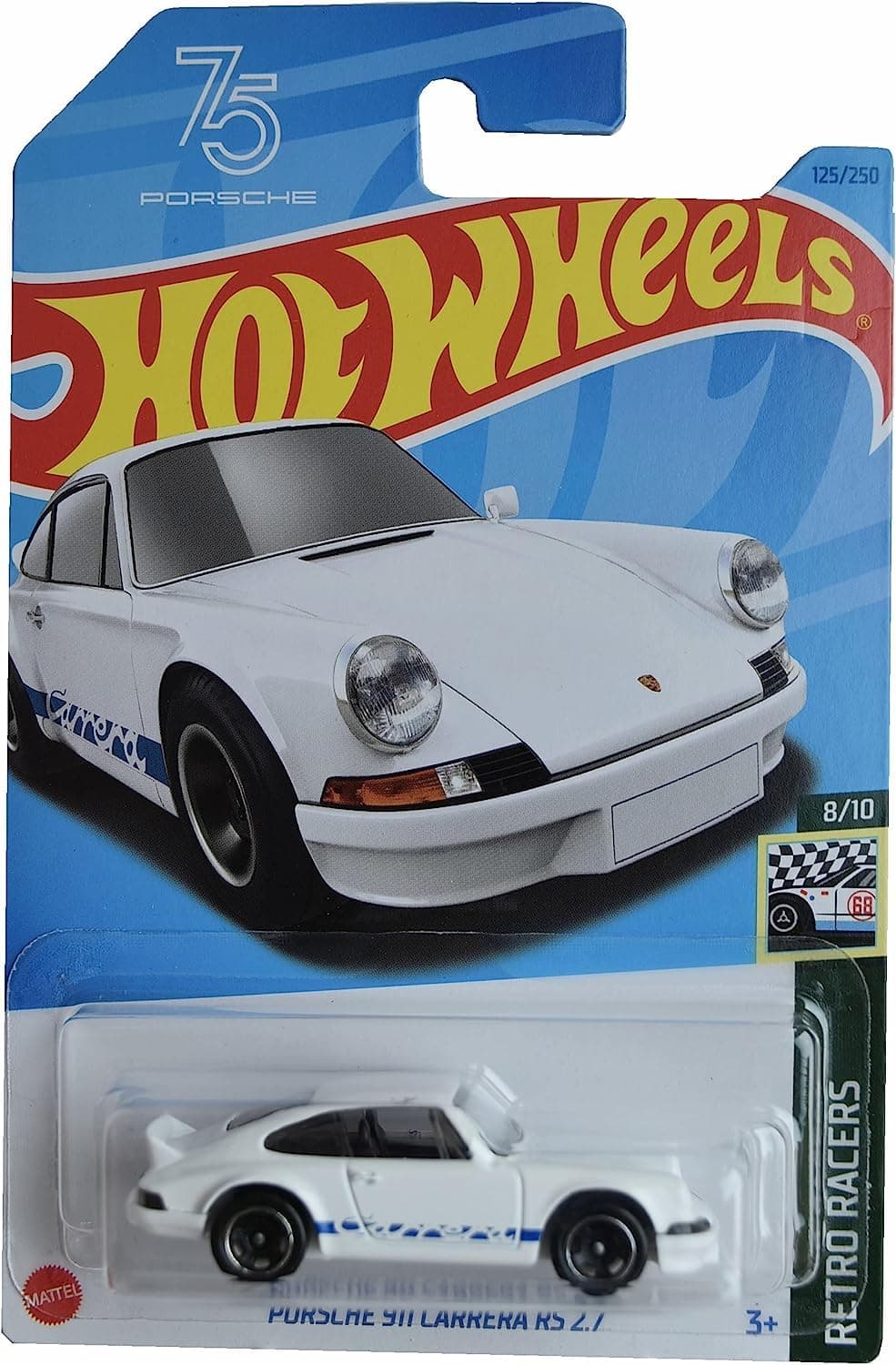 Hot Wheels Porsche 911 Carrera RS 2.7, Retro Racers 8/10 [Blanco]
