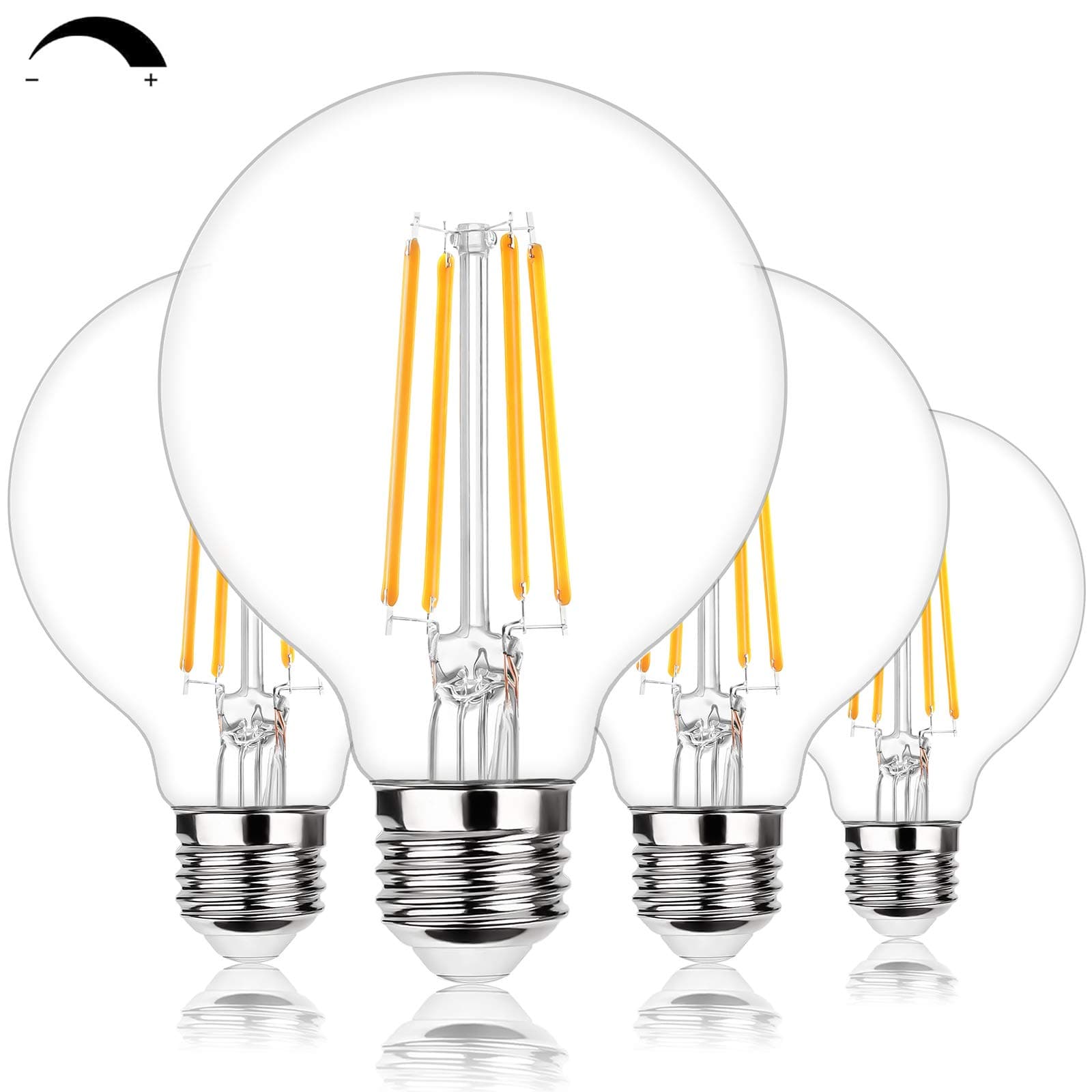 G25 LED Edison Dimmable Globe Light Bulbs