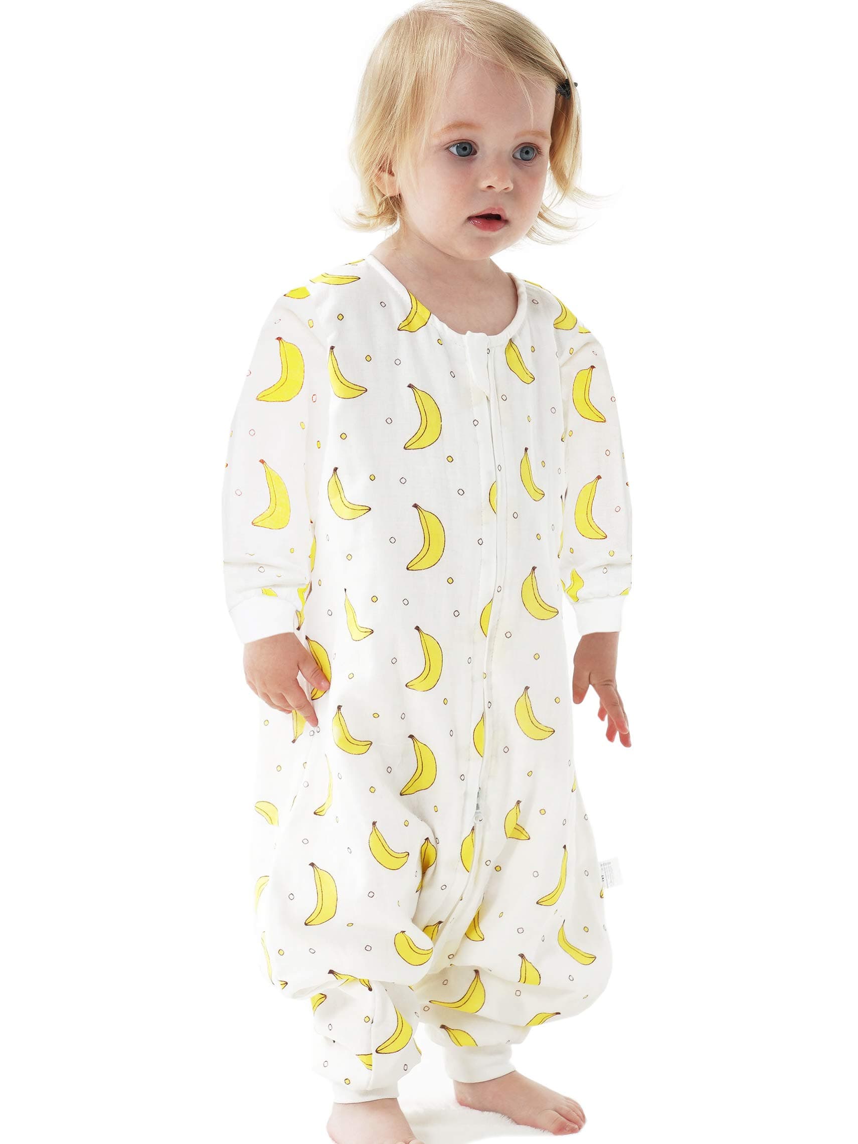 toddler Muslin Original 100% Cotton Sleeping Sack Sleep Bag with legs Baby Wearable Blankets Long Sleeves 1-4T
