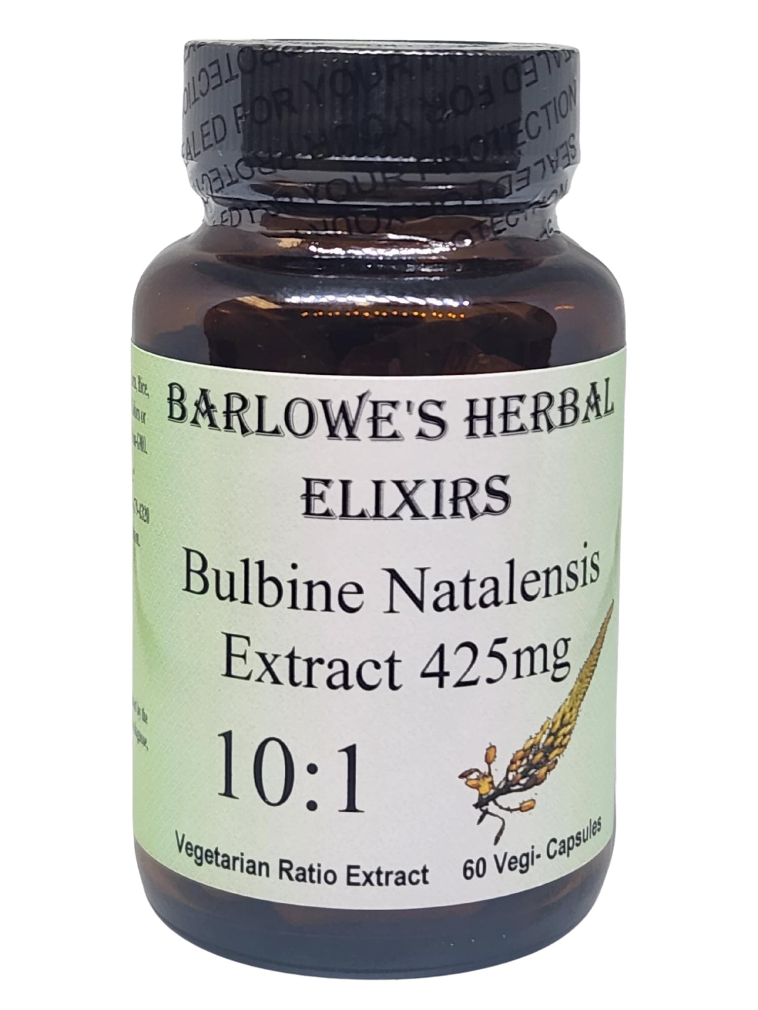Barlowe's Herbal Elixirs Bulbine Natalensis Extract 5:1-60 360mg VegiCaps - Stearate Free, Bottled in Glass!