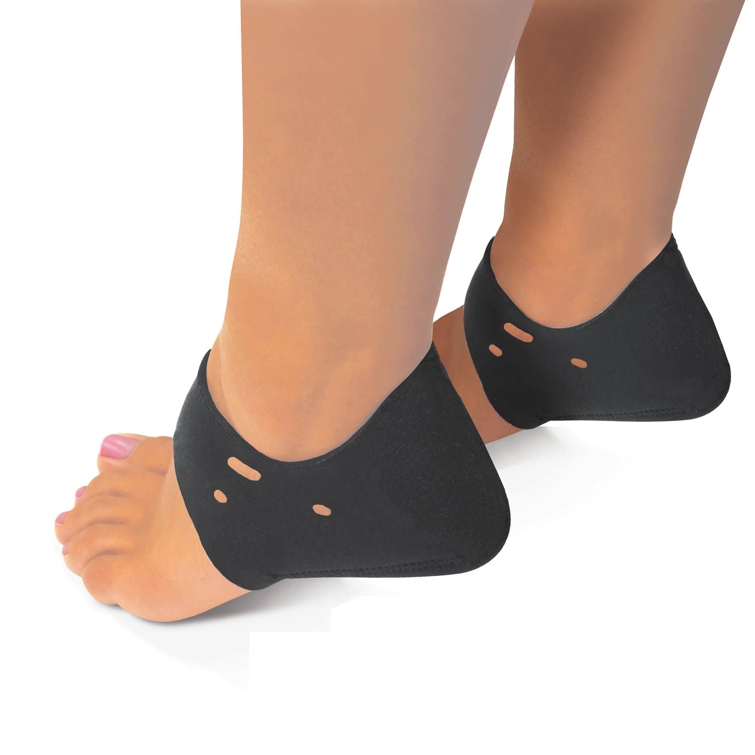 Shock Absorbing Neoprene Heel and Arch Therapy Foot Wraps (Black)