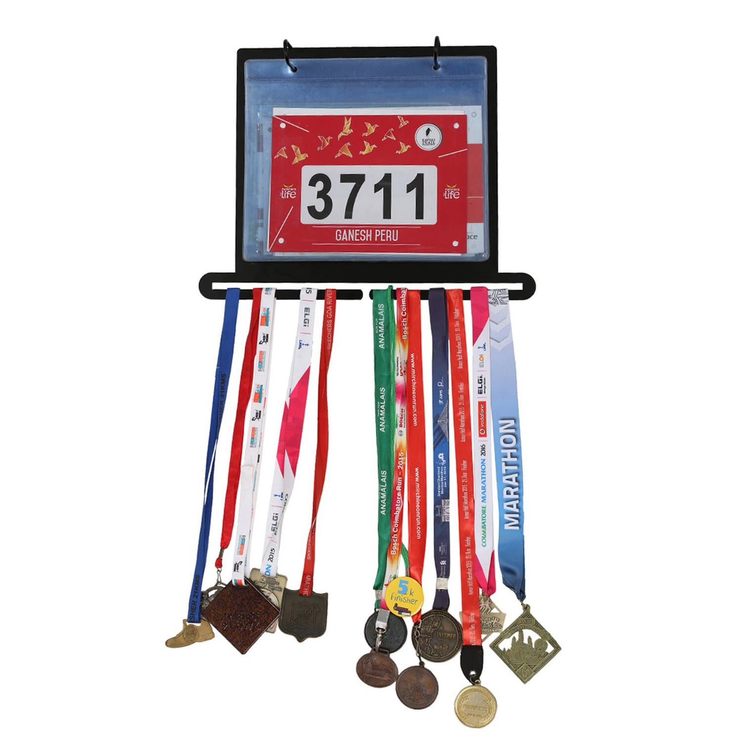 RUNWYND All in One Bib Display & Medal Hanger Unit (35 cm x 28 cm)