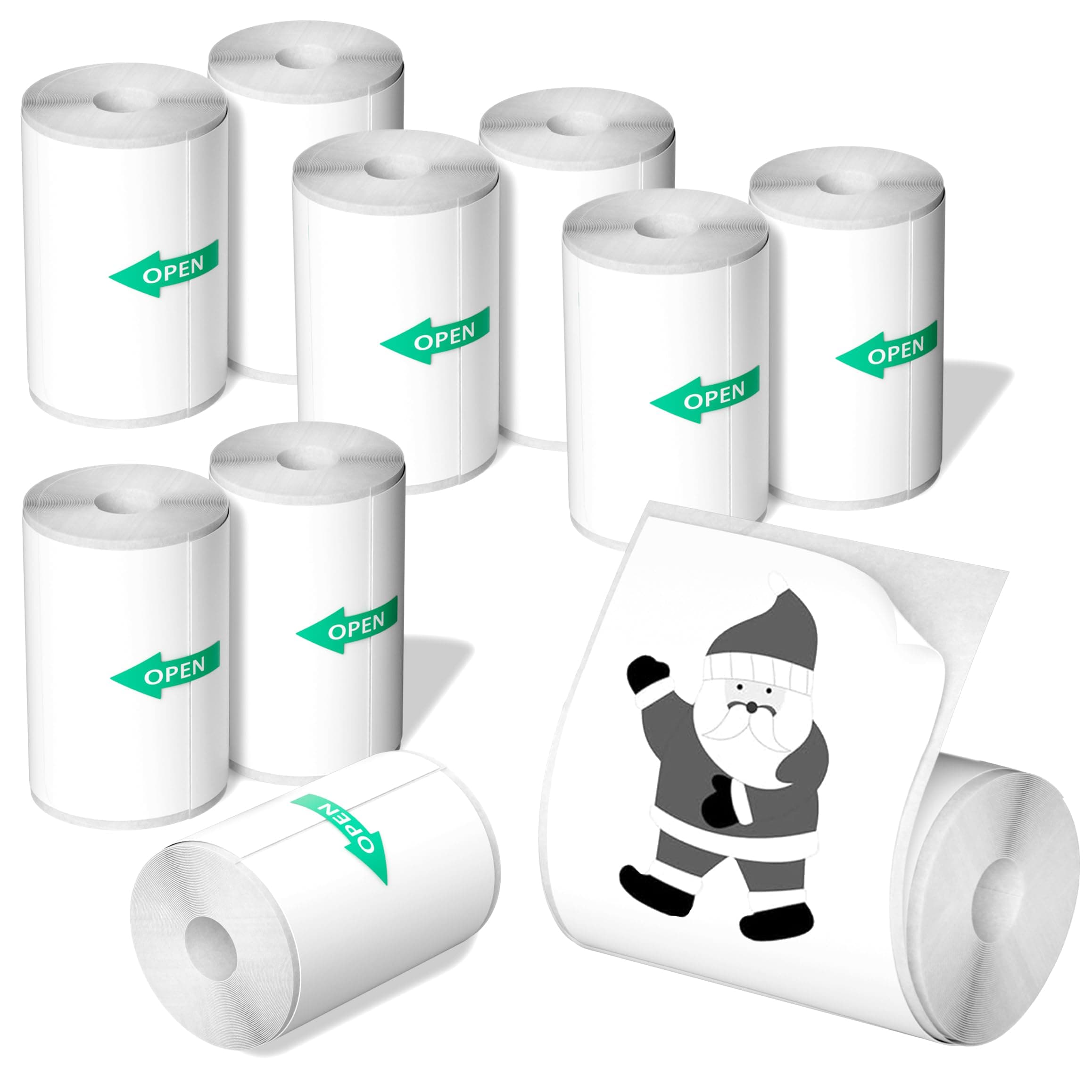 10pcs Mini Photo Printer Paper Roll - Adhesive Sticker Paper for Instant Photo Camera (57 X 25mm) - Mini Thermal Printer